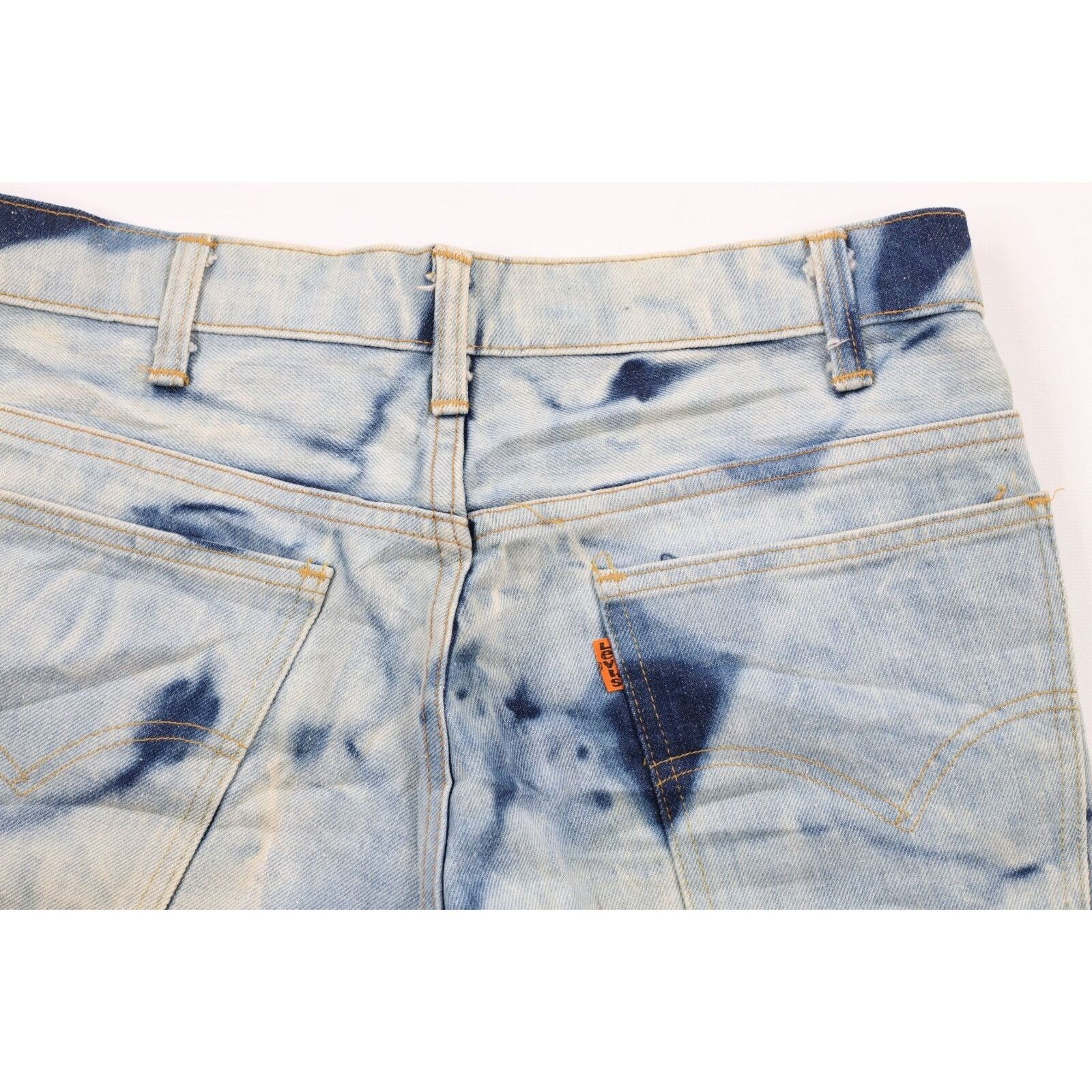 Levi's × Vintage Vintage 70s Levis Orange Tab Acid Wash Jean Shorts Jorts Size US 32 / EU 48 - 8 Thumbnail