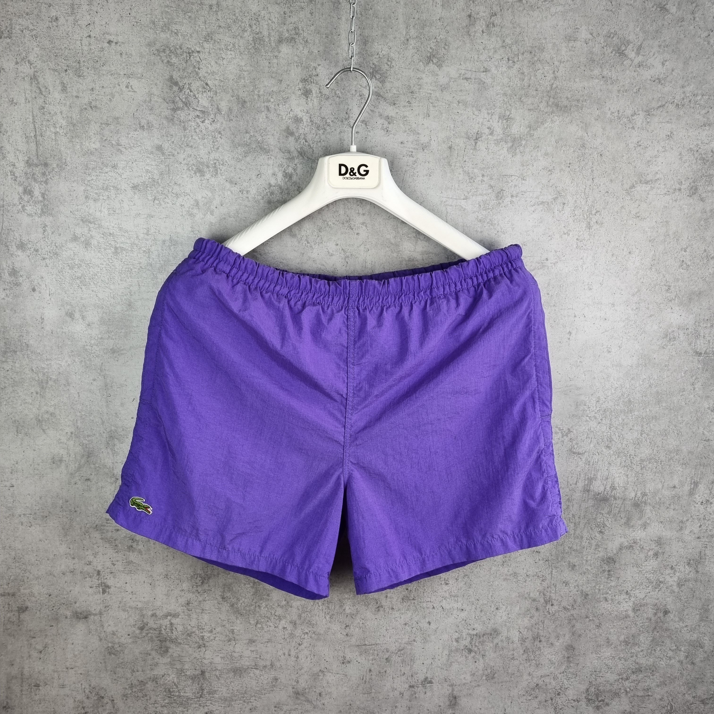 Lacoste × Vintage 80s Rare LACOSTE Izod Vintage Purple Shorts Nylon Tyler Size US 32 / EU 48 - 1 Thumbnail
