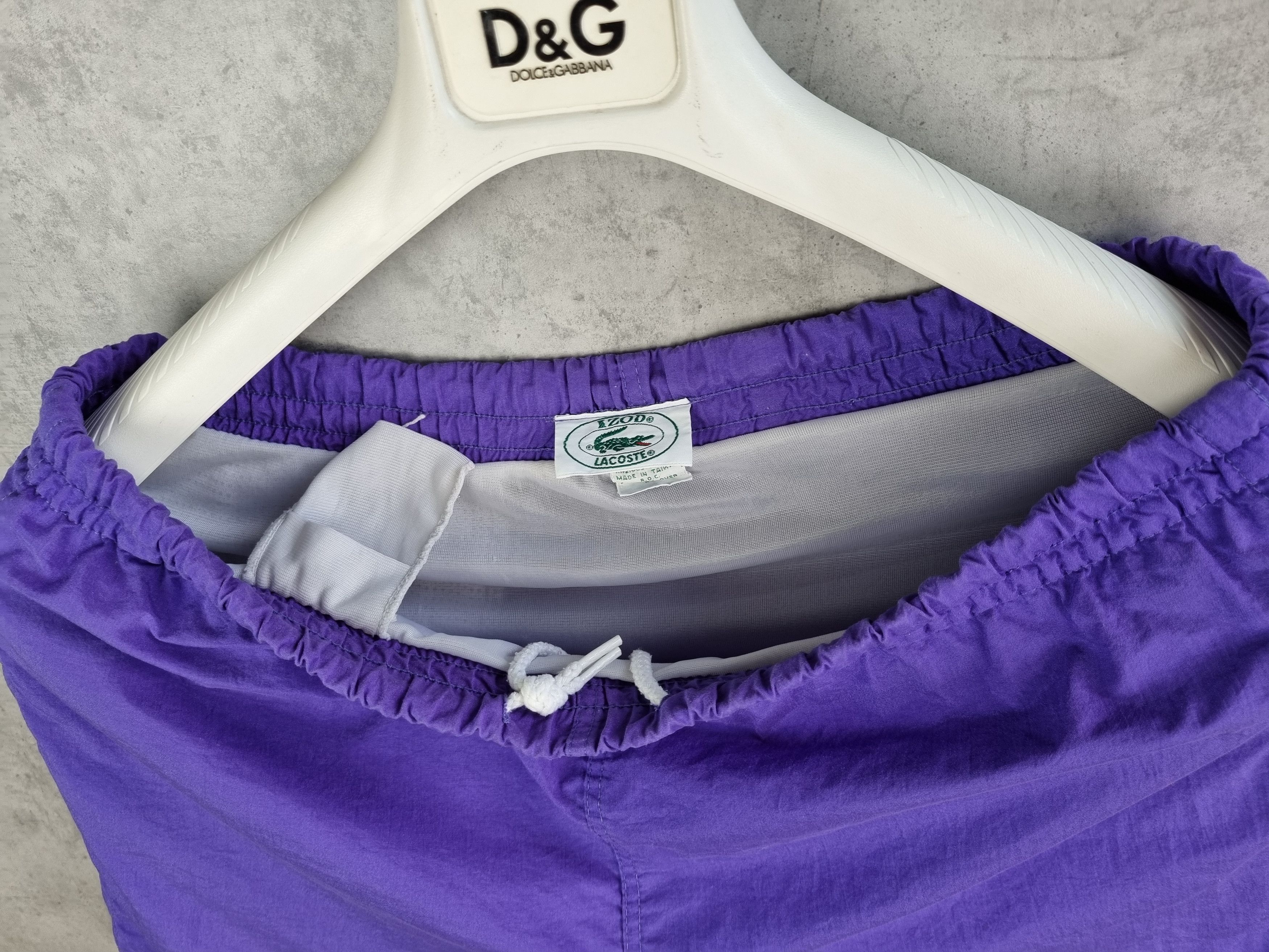 Lacoste × Vintage 80s Rare LACOSTE Izod Vintage Purple Shorts Nylon Tyler Size US 32 / EU 48 - 7 Thumbnail