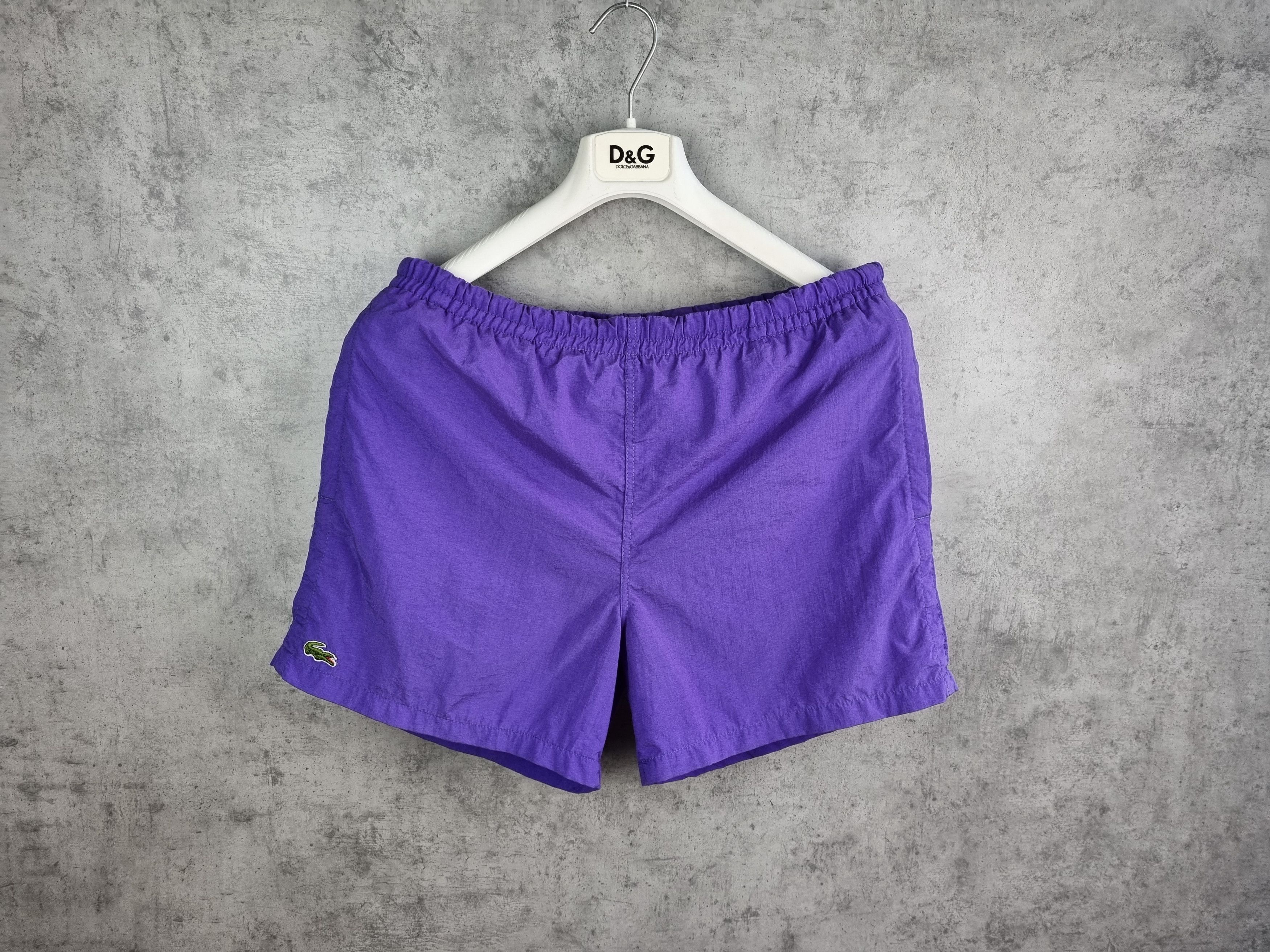Lacoste × Vintage 80s Rare LACOSTE Izod Vintage Purple Shorts Nylon Tyler Size US 32 / EU 48 - 6 Thumbnail