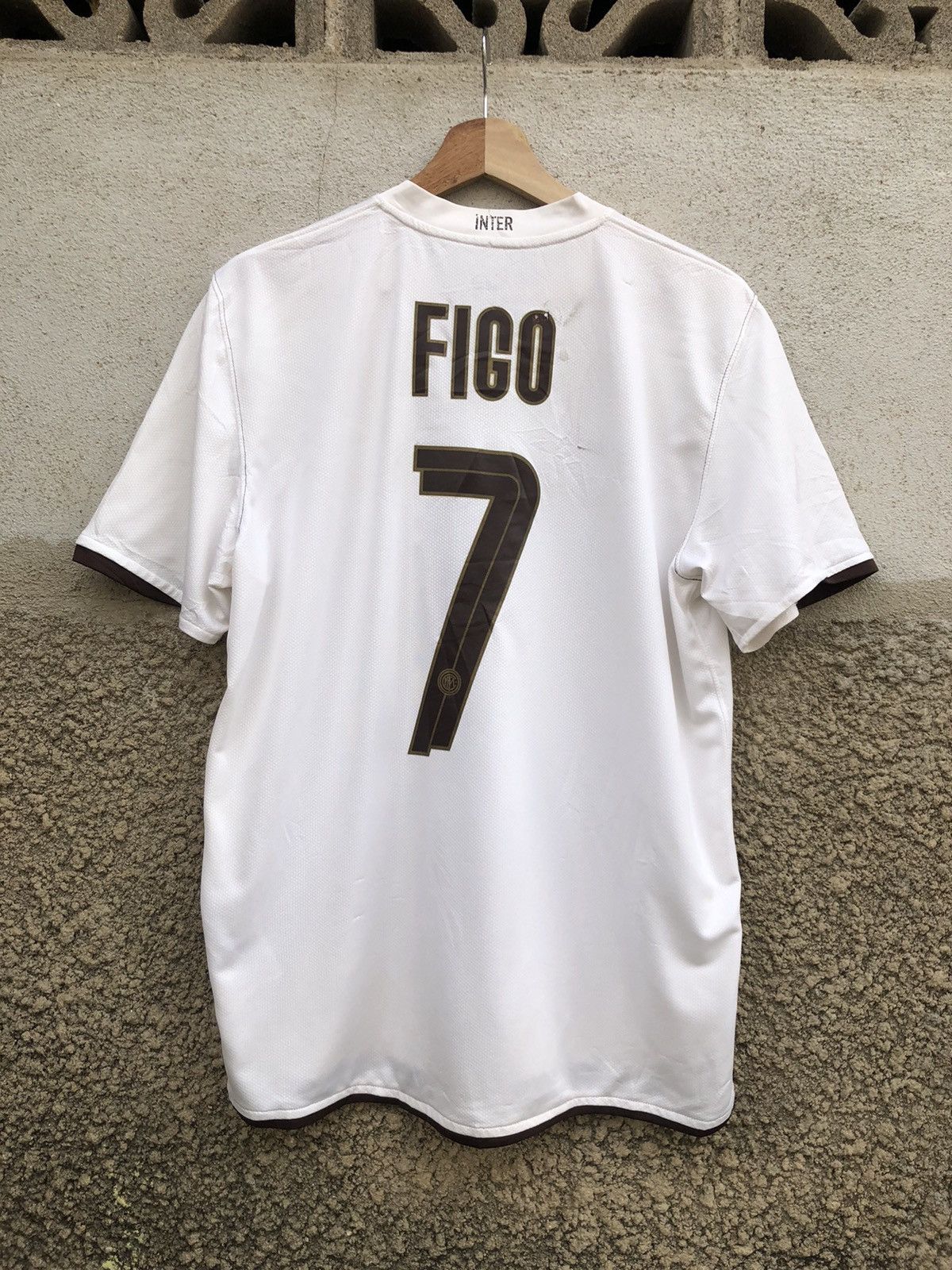 Nike × Vintage Vintage Inter Milan 08/09 Away Jersey Nike #7 Luis Figo Size US M / EU 48-50 / 2 - 2 Thumbnail