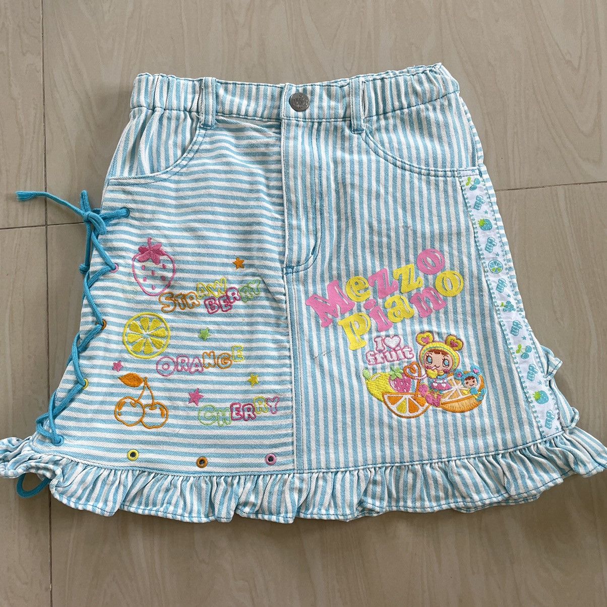 Japanese Brand Mezzo piano blue skirt Size 22" - 1 Thumbnail