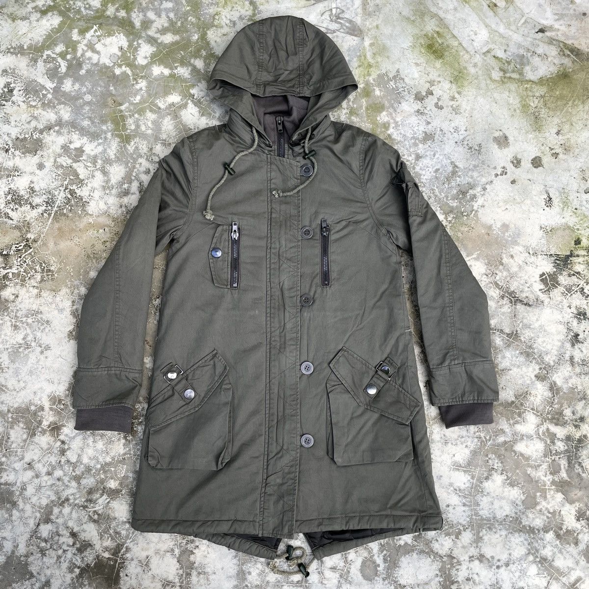 Japanese Brand × Vintage Vintage Japanese Brand Military Hoodie Jacket Size S / US 4 / IT 40 - 1 Thumbnail