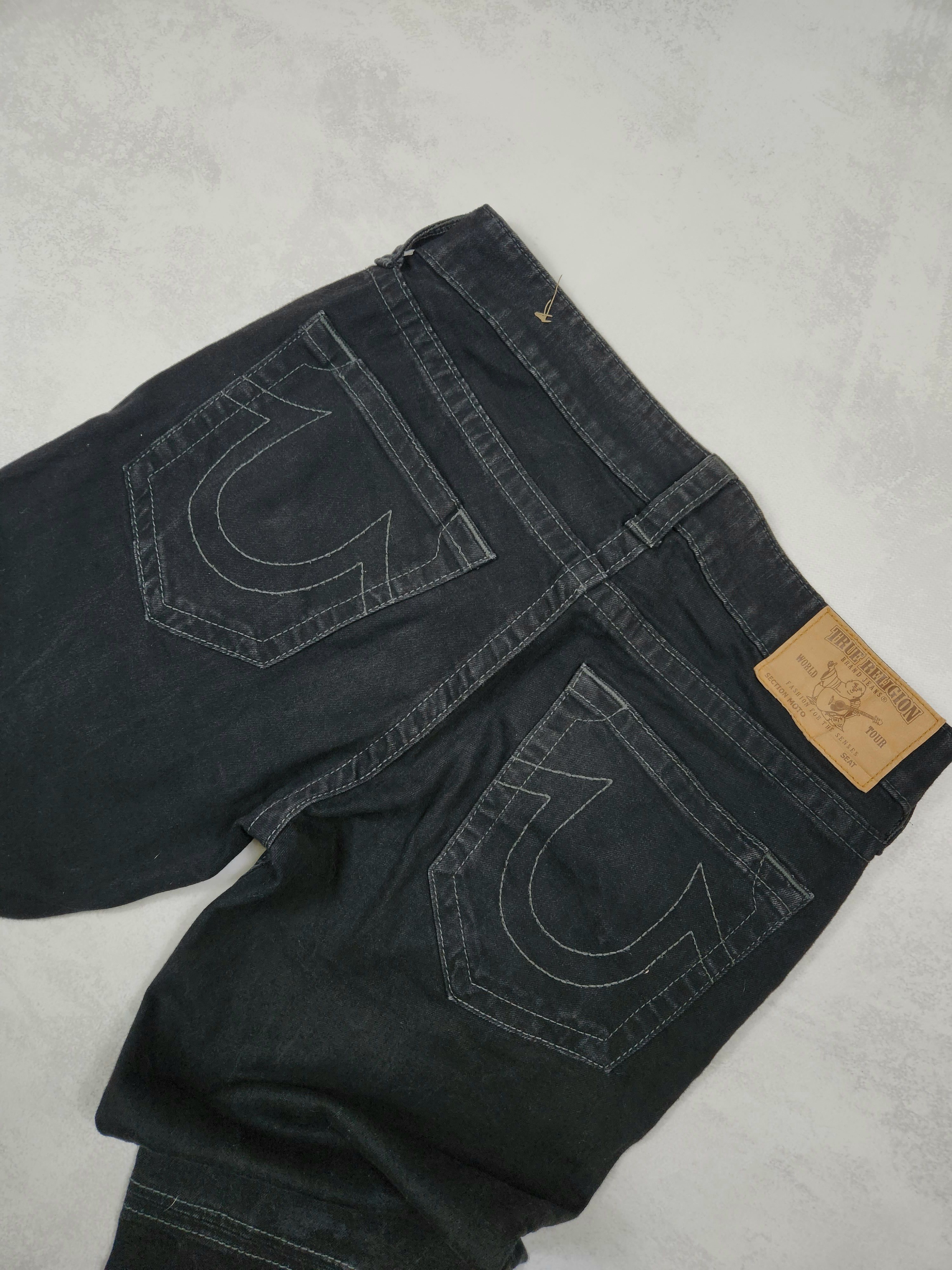 Japanese Brand Crazy Y2K True Religion Jeans Ricky T Black Denim Size US 32 / EU 48 - 7 Thumbnail