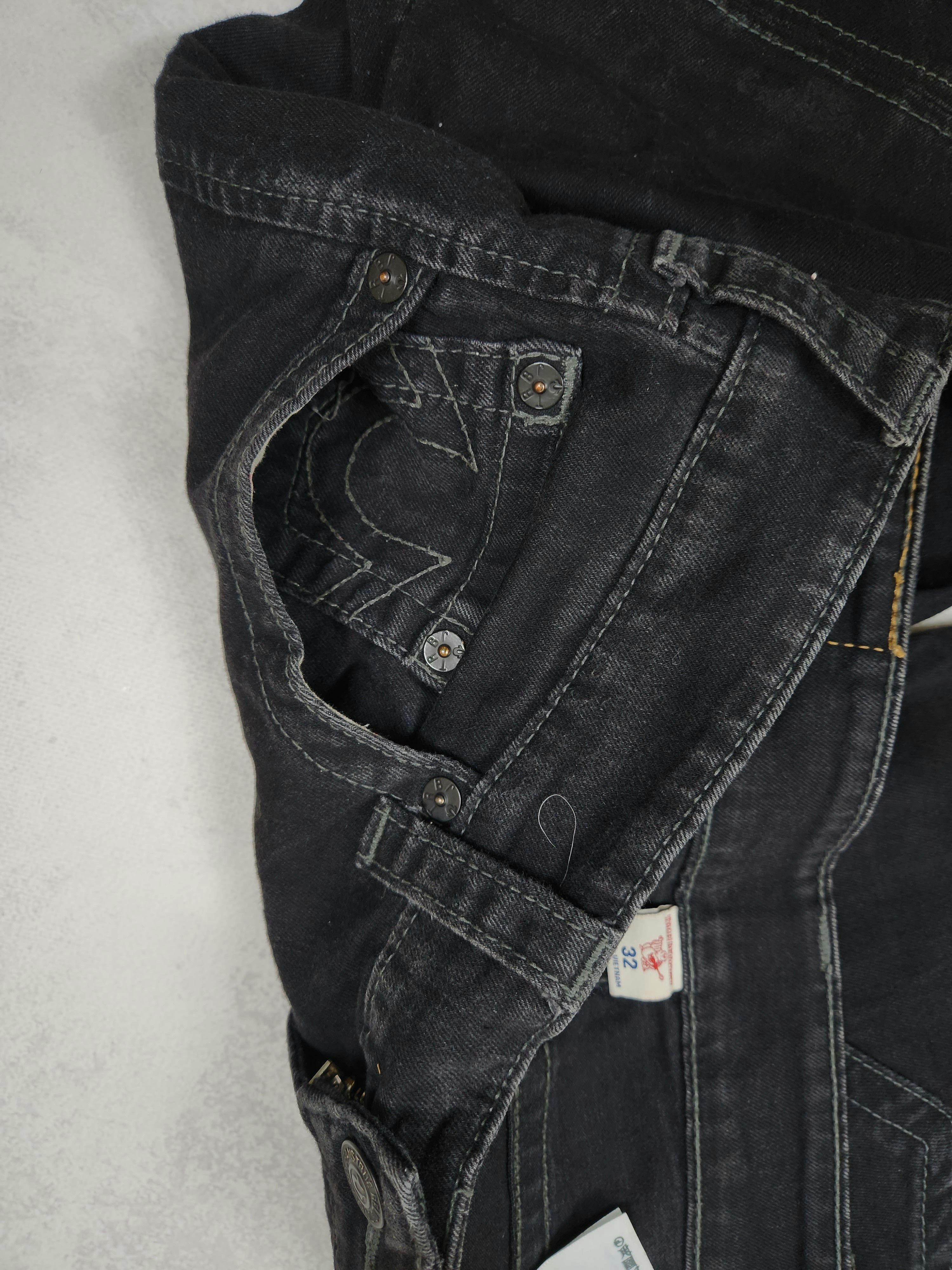 Japanese Brand Crazy Y2K True Religion Jeans Ricky T Black Denim Size US 32 / EU 48 - 9 Thumbnail