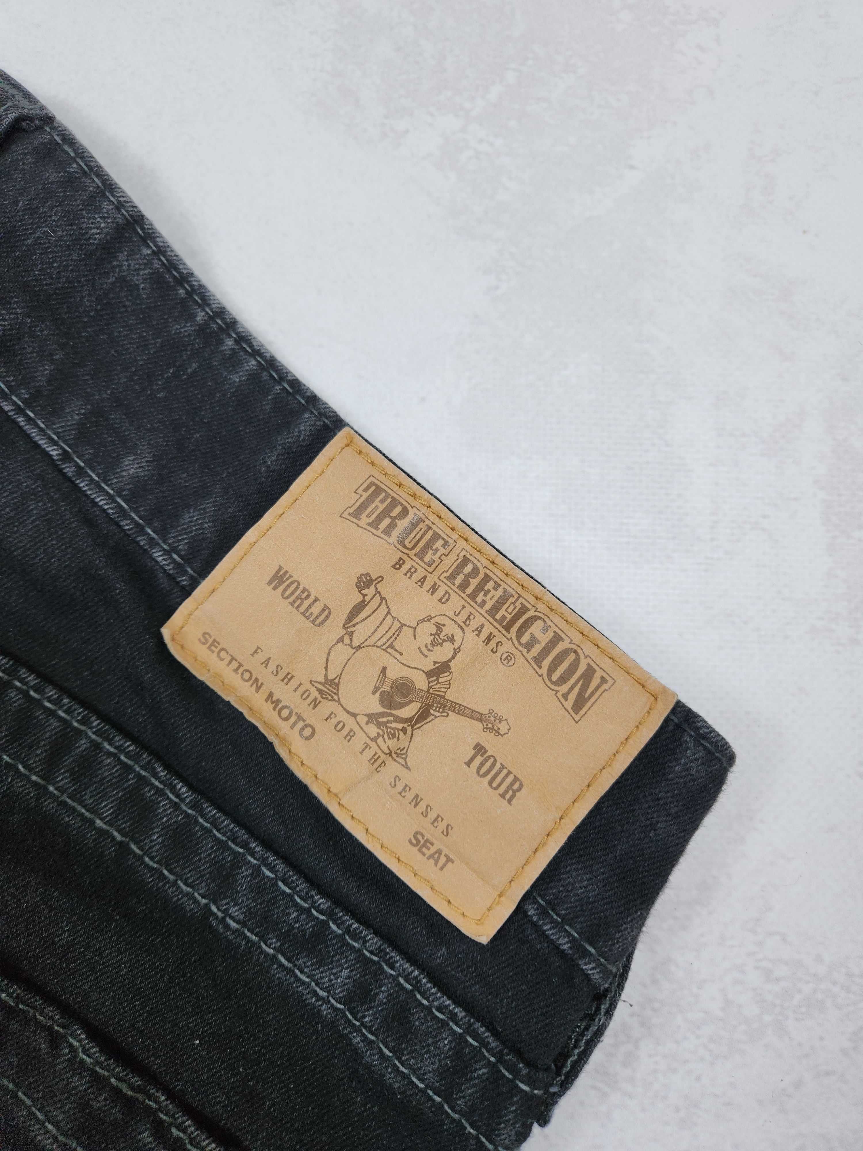 Japanese Brand Crazy Y2K True Religion Jeans Ricky T Black Denim Size US 32 / EU 48 - 8 Thumbnail