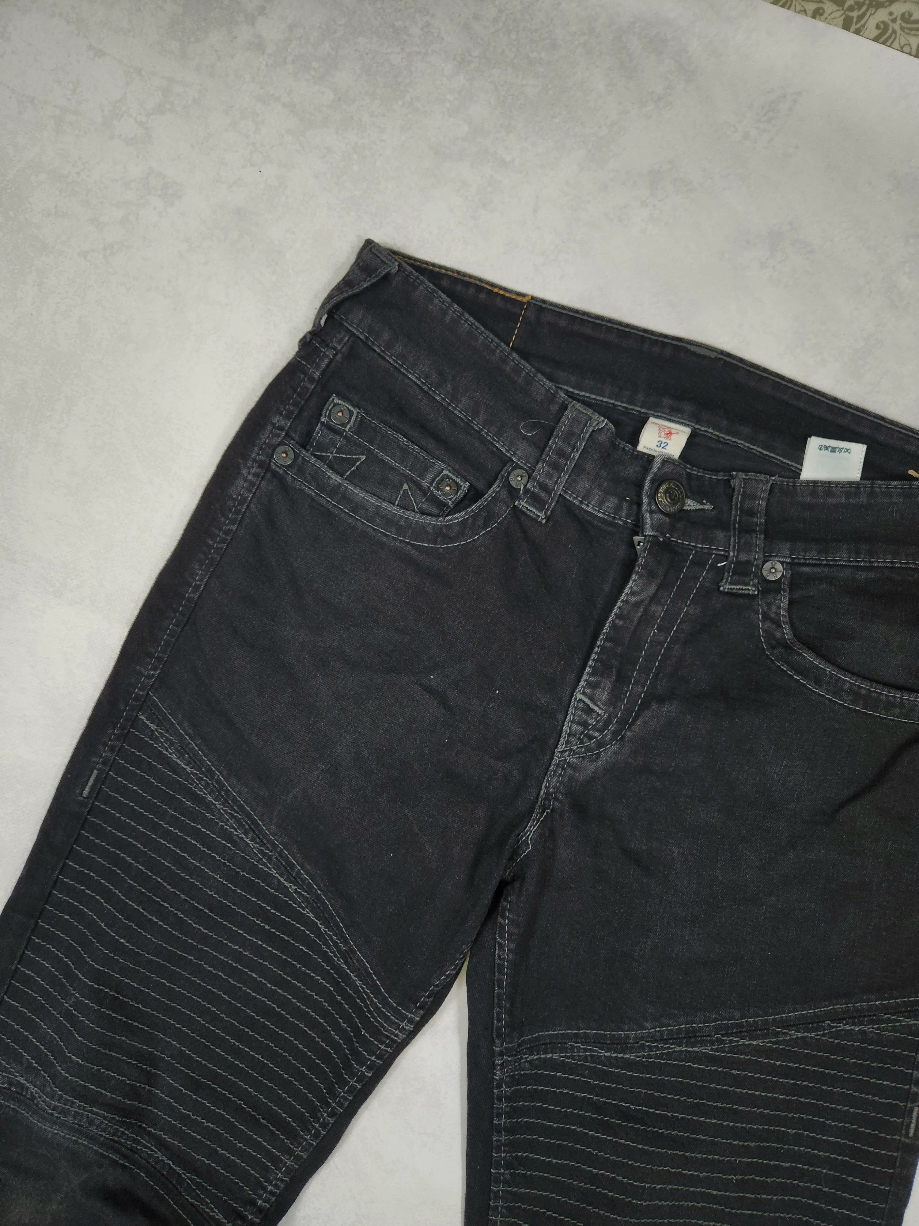 Japanese Brand Crazy Y2K True Religion Jeans Ricky T Black Denim Size US 32 / EU 48 - 2 Thumbnail