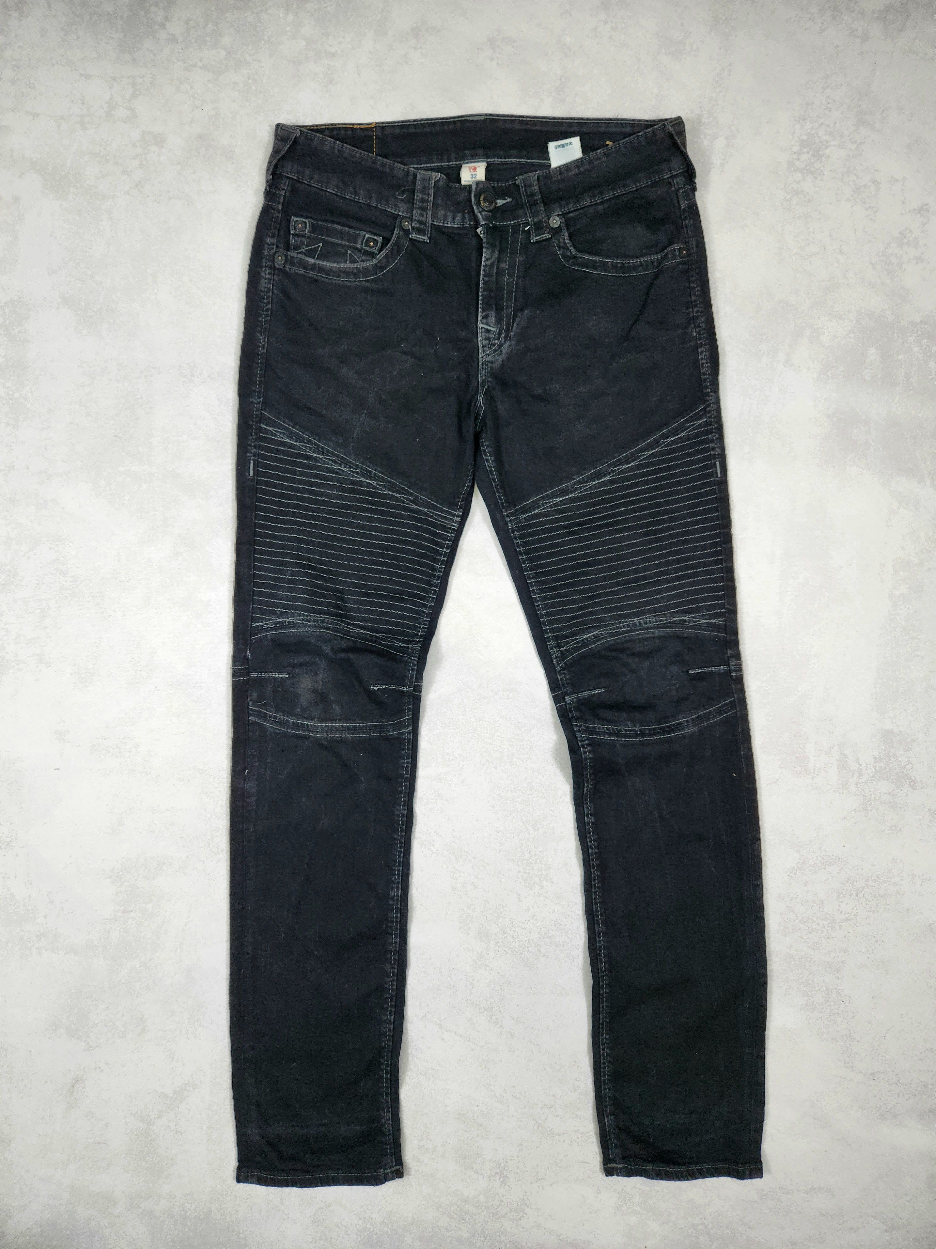 Japanese Brand Crazy Y2K True Religion Jeans Ricky T Black Denim Size US 32 / EU 48 - 1 Thumbnail