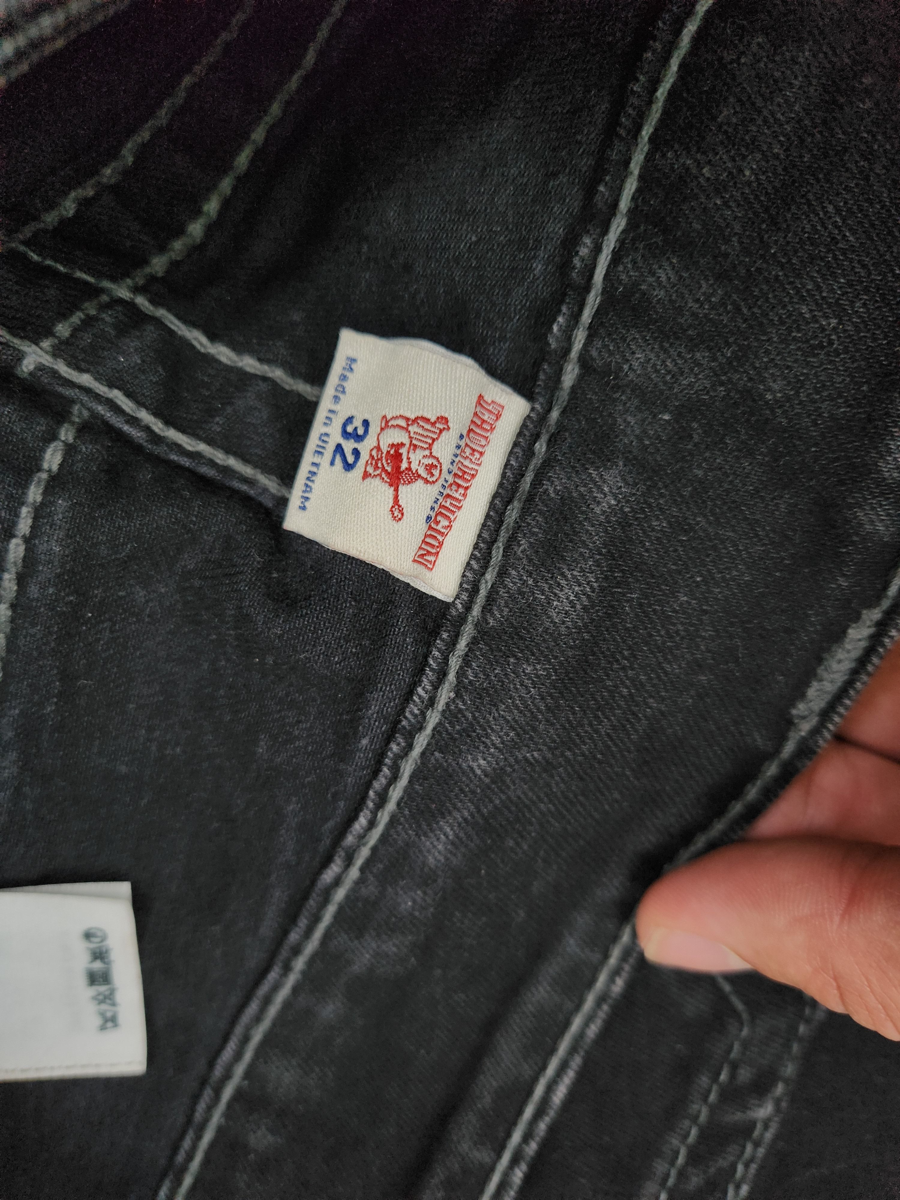Japanese Brand Crazy Y2K True Religion Jeans Ricky T Black Denim Size US 32 / EU 48 - 10 Thumbnail