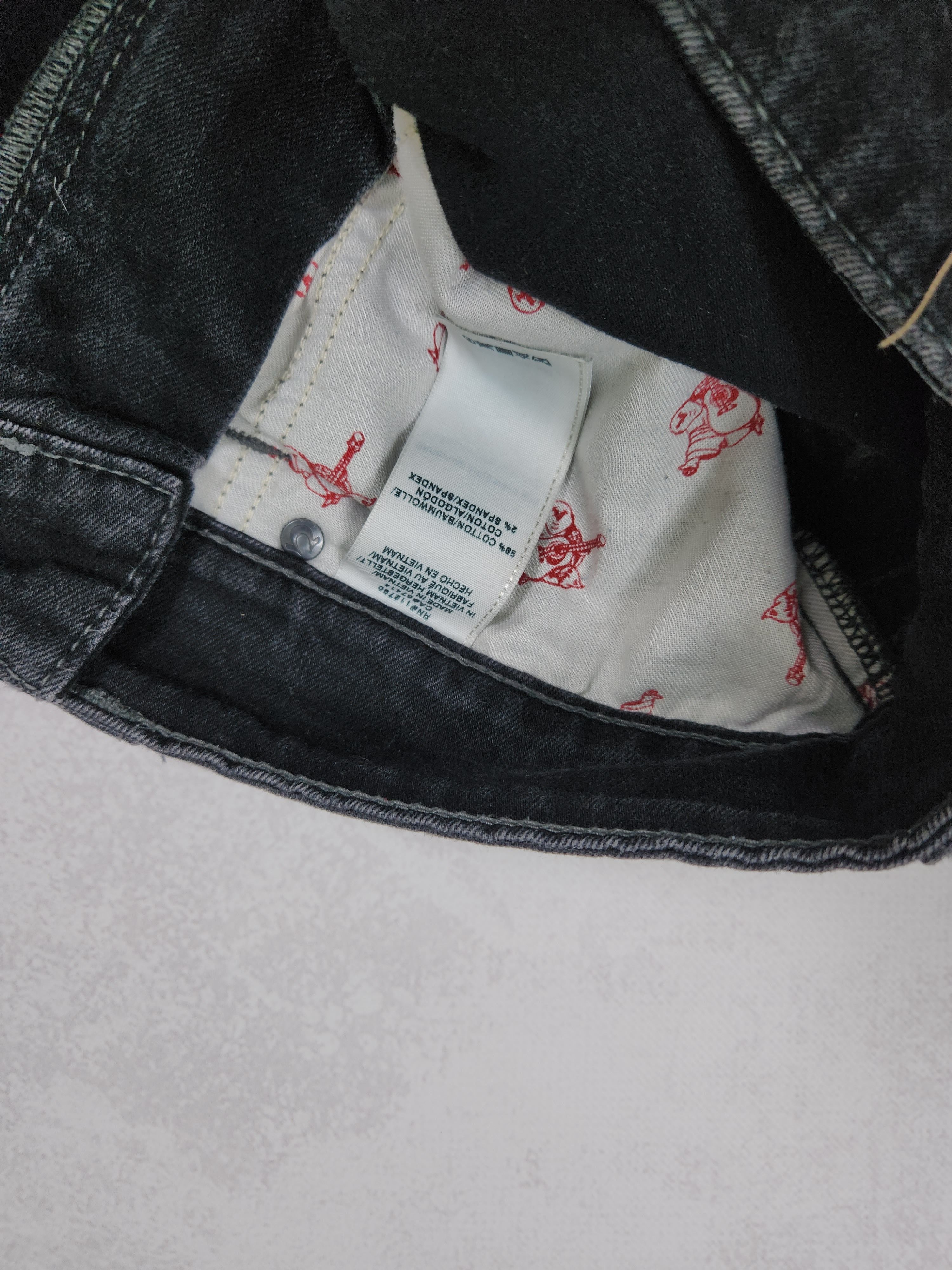 Japanese Brand Crazy Y2K True Religion Jeans Ricky T Black Denim Size US 32 / EU 48 - 11 Thumbnail