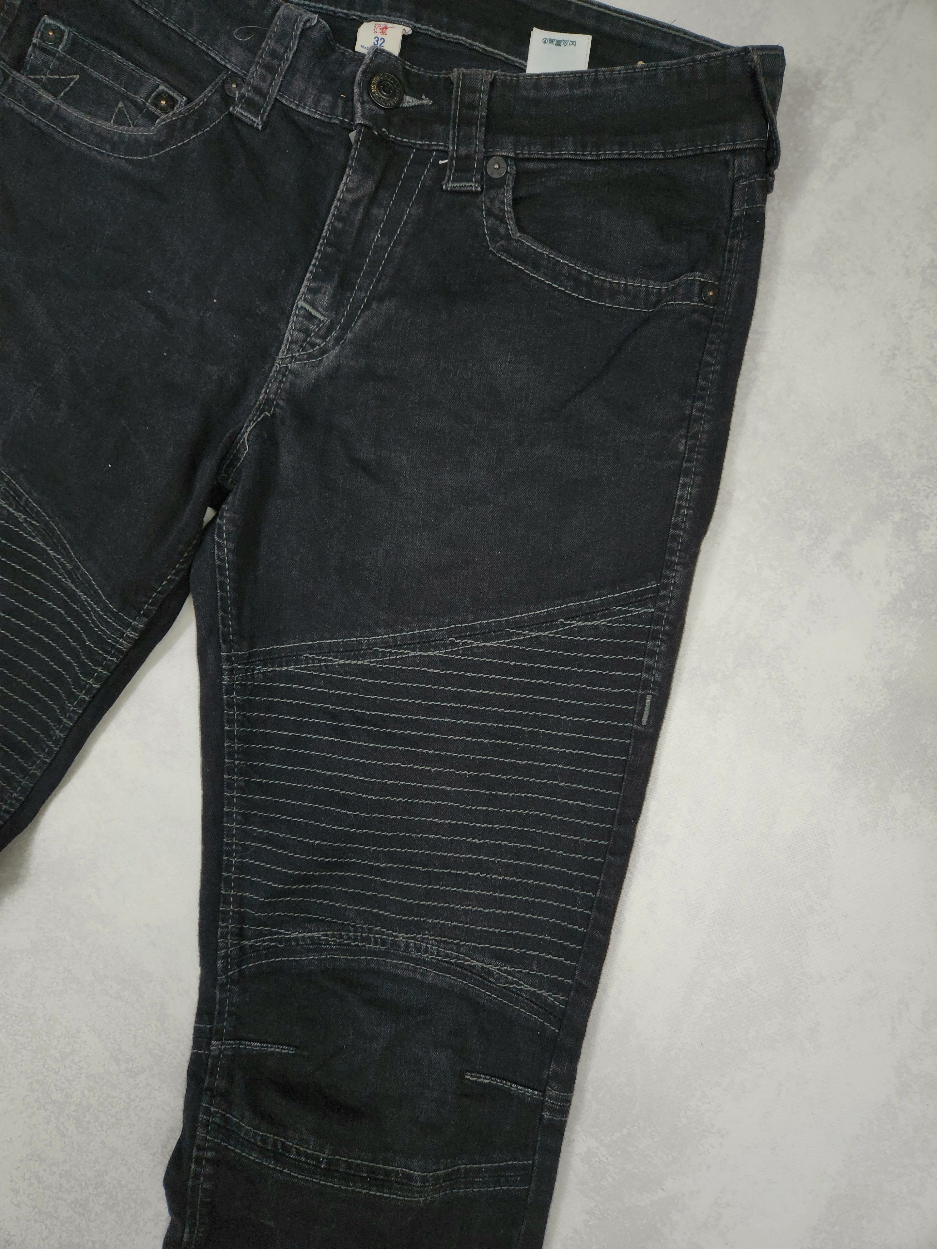 Japanese Brand Crazy Y2K True Religion Jeans Ricky T Black Denim Size US 32 / EU 48 - 3 Thumbnail