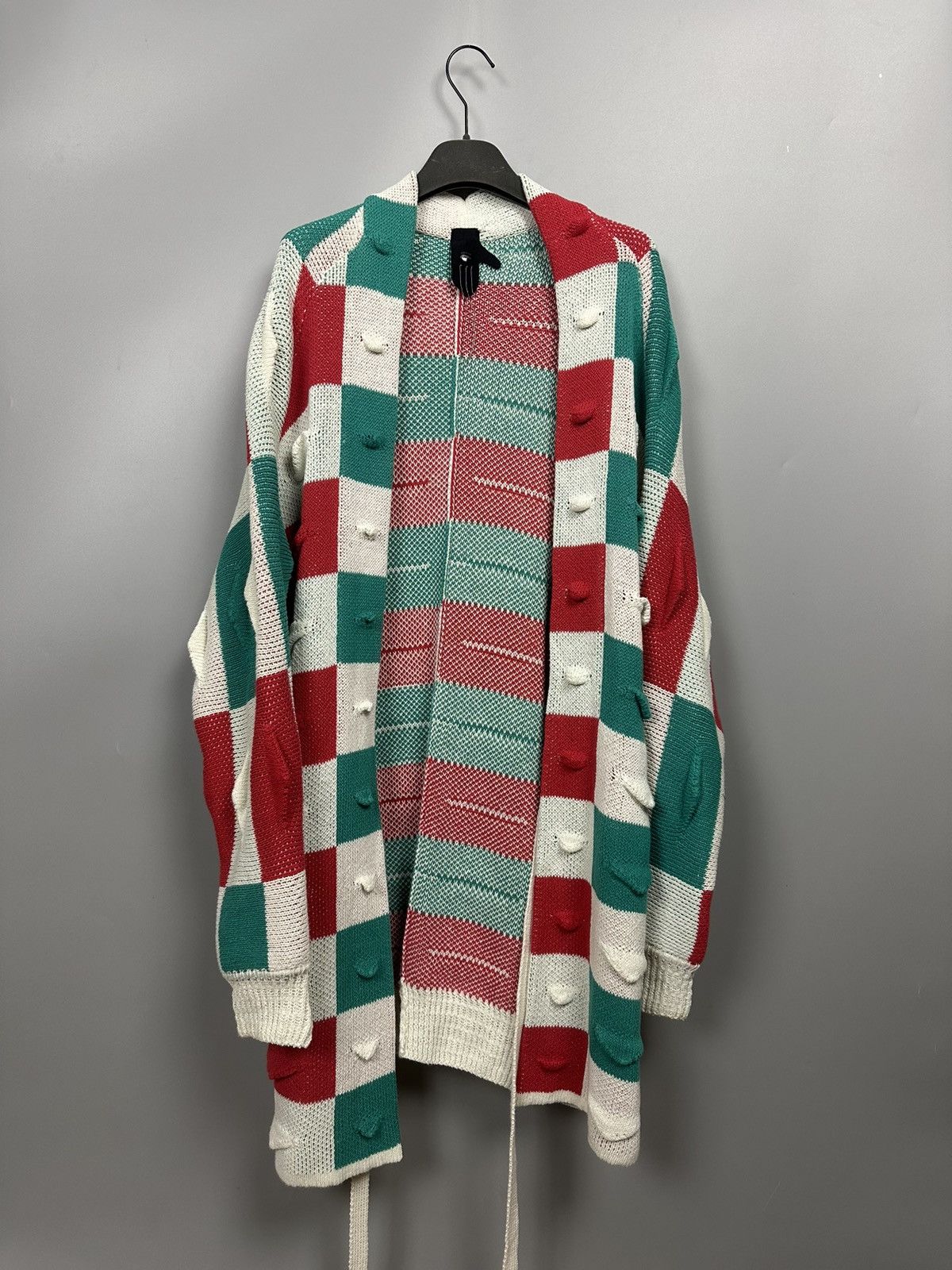 image of Bernhard Willhelm Checkerboard Knit Cardigan in Checkered, Men's (Size Medium)