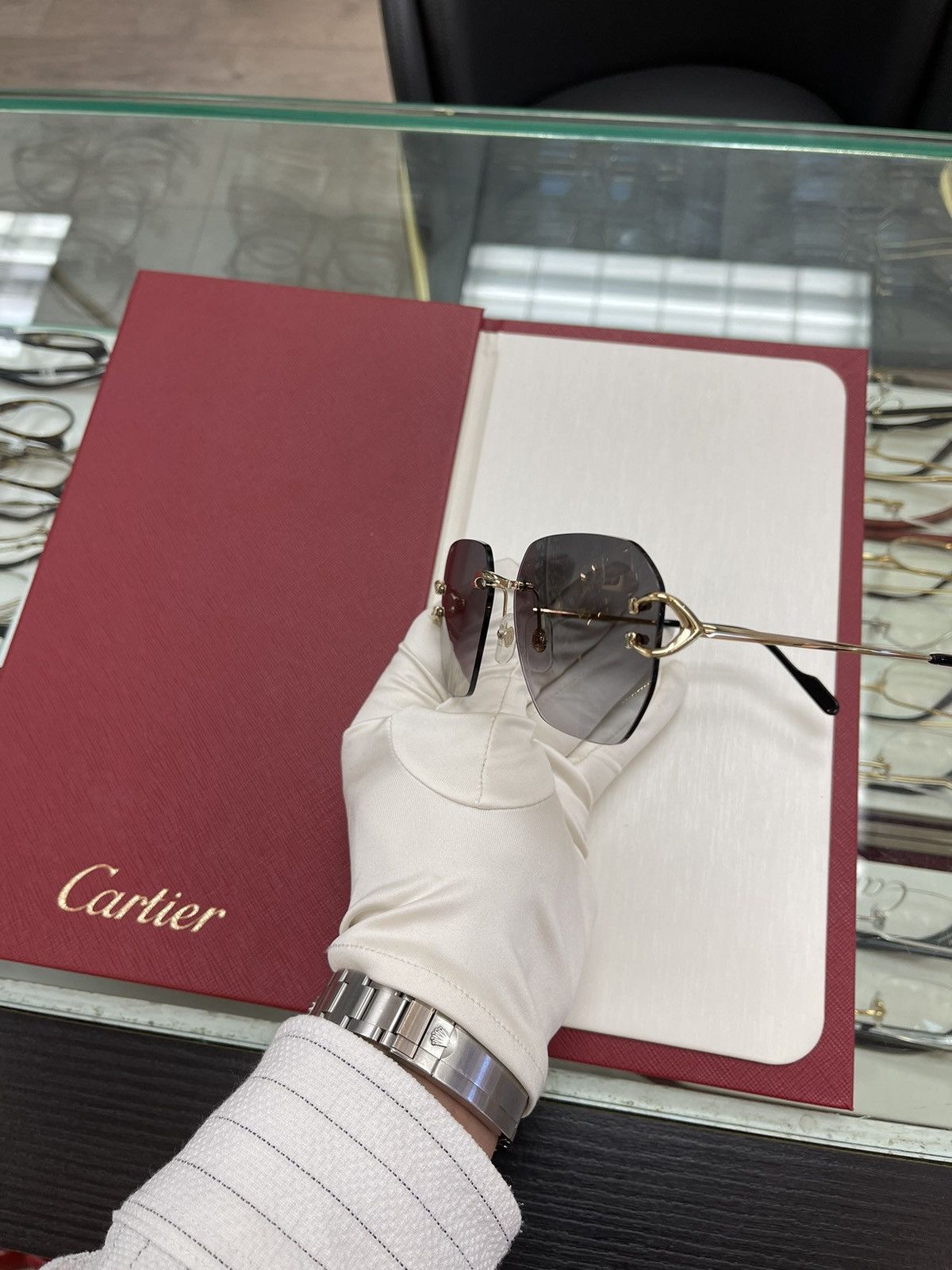 Cartier Cartier Big C Decor Gold Sunglasses Factory Cut Lenses Size ONE SIZE - 4 Thumbnail
