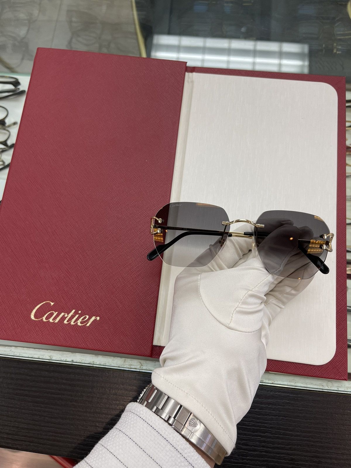 Cartier Cartier Big C Decor Gold Sunglasses Factory Cut Lenses Size ONE SIZE - 1 Thumbnail