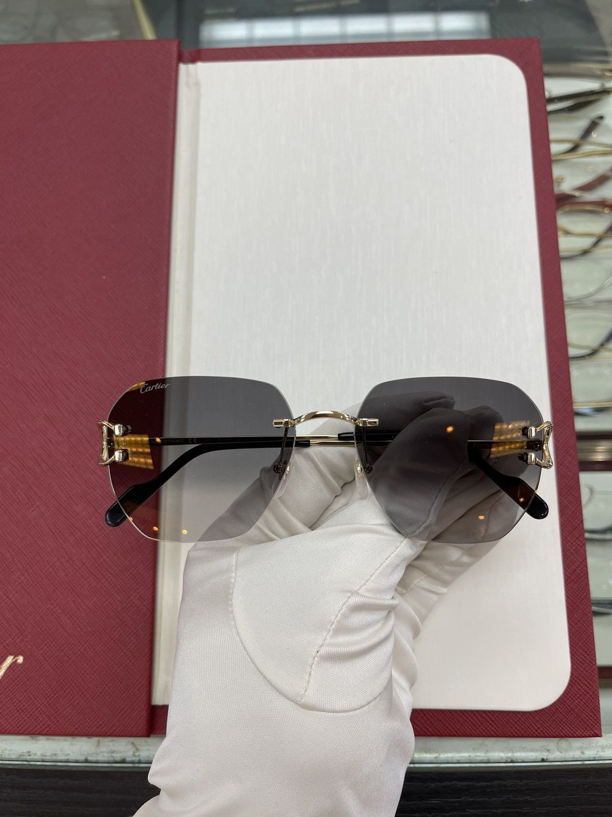 Cartier Cartier Big C Decor Gold Sunglasses Factory Cut Lenses Size ONE SIZE - 2 Thumbnail