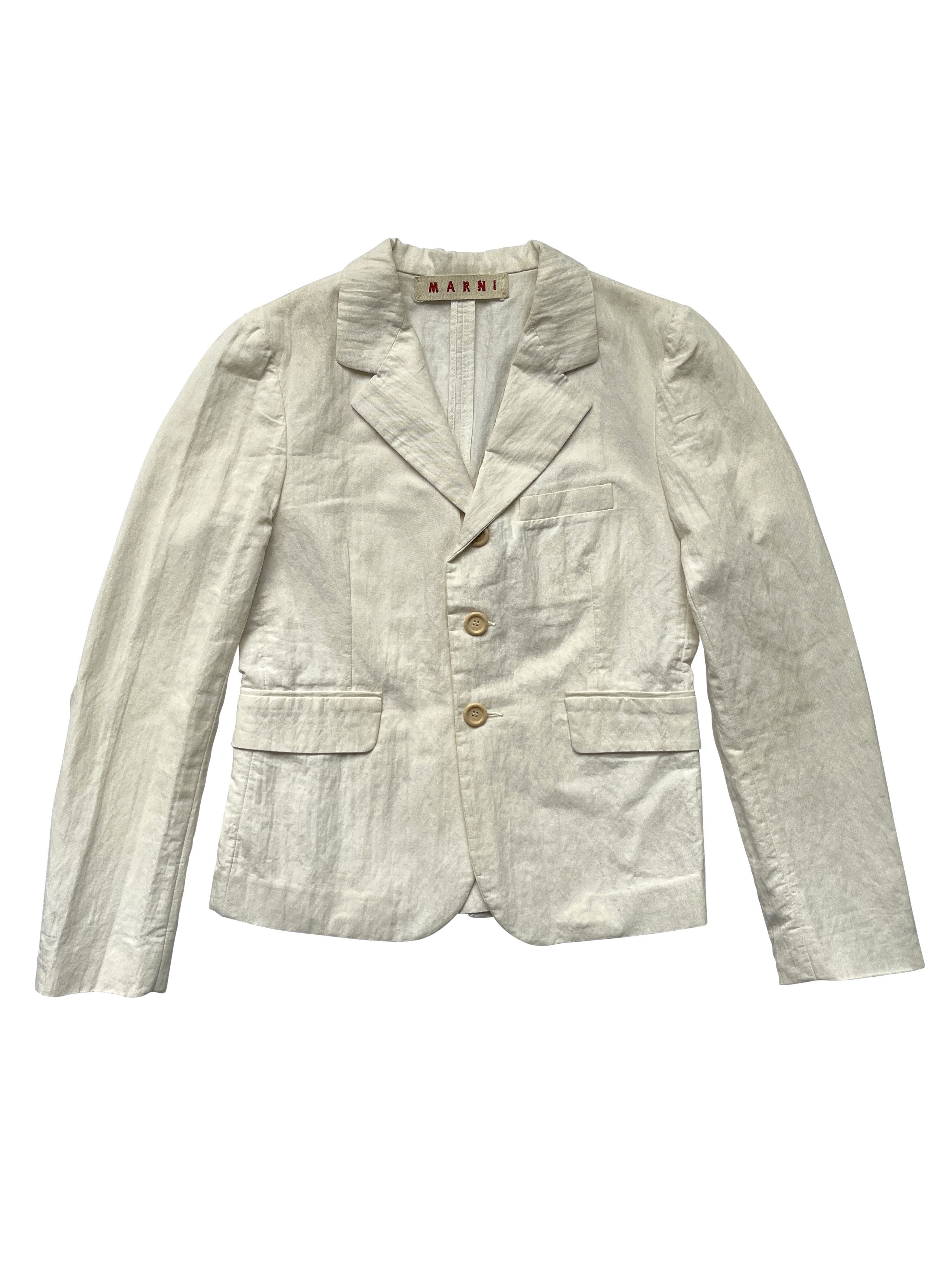 Marni ⚡️QUICK SALE⚡️Marni Cream Crinkled Jacket Blazer Size M / US 6-8 / IT 42-44 - 1 Thumbnail