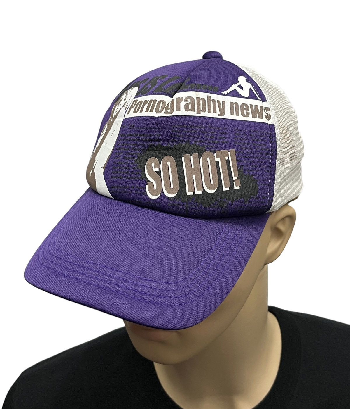 Fucking Awesome × Japanese Brand 🔥PLUVIOUS “PORNOGRAPHY NEWS SO HOT” Trucker HYSTERIC Style Size ONE SIZE - 4 Thumbnail