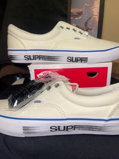 Vans x Supreme x Bape Custom White Skate Shoes Size 8 No Box
