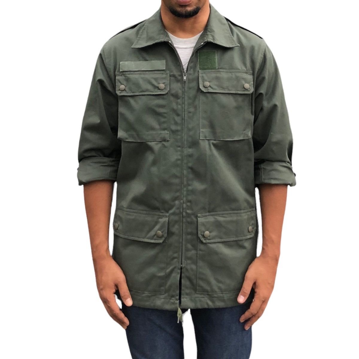 Vintage Rare Issue 1990s France Combat Ultility HBT Jacket Size US L / EU 52-54 / 3 - 3 Thumbnail