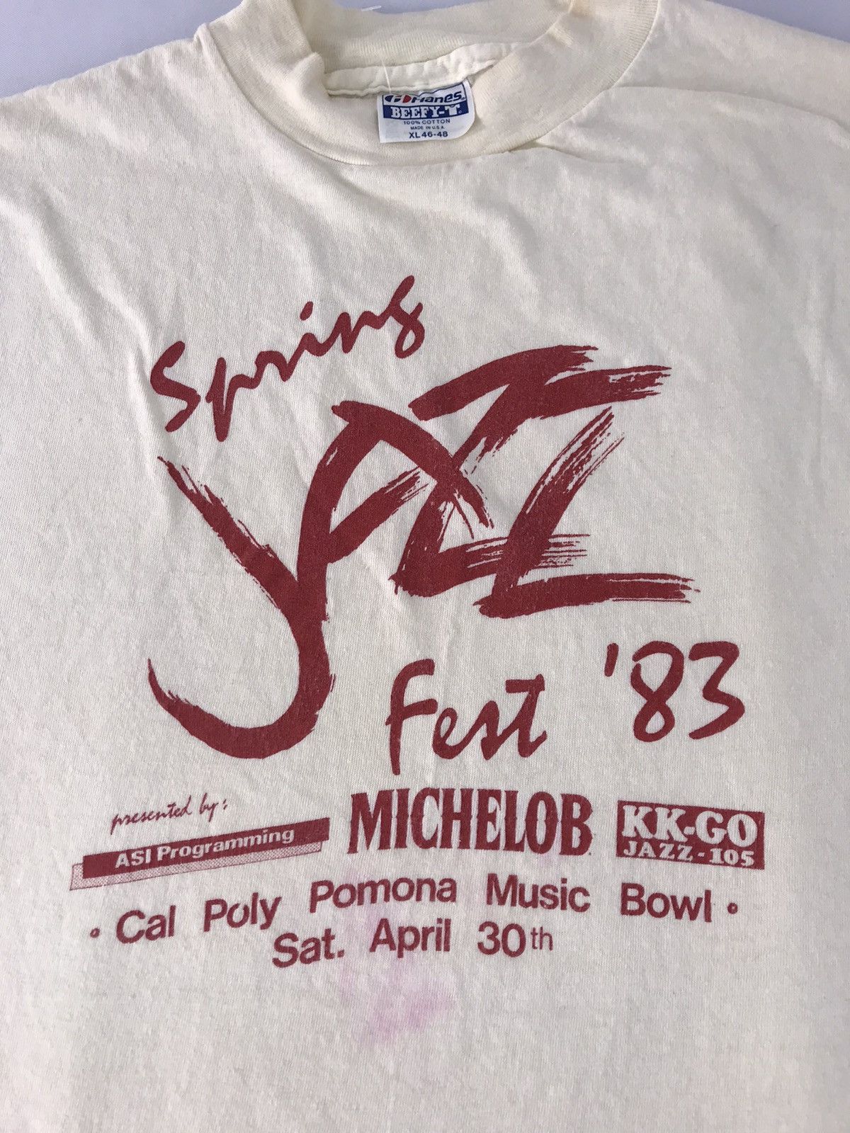 Band Tees Hanes 80s Spring Jazz Music Bowl Festival 83 Big Logo Size US XL / EU 56 / 4 - 3 Thumbnail