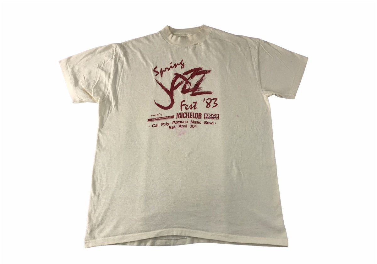 Band Tees Hanes 80s Spring Jazz Music Bowl Festival 83 Big Logo Size US XL / EU 56 / 4 - 1 Thumbnail