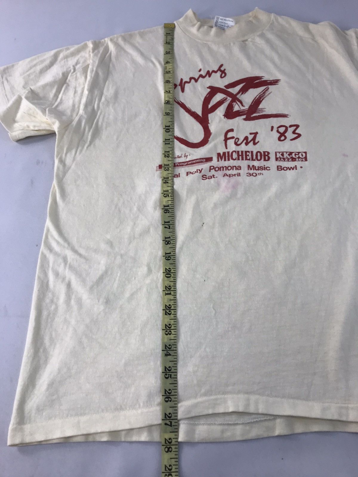 Band Tees Hanes 80s Spring Jazz Music Bowl Festival 83 Big Logo Size US XL / EU 56 / 4 - 8 Thumbnail