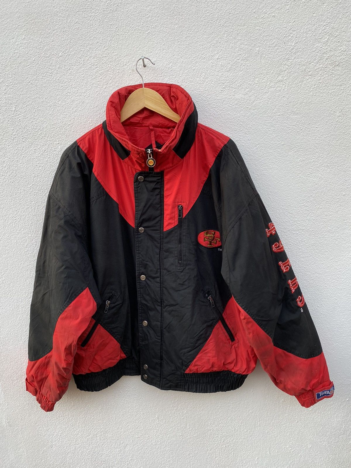 NFL × Vintage Vintage San Francisco 49ers NFL satin bomber jacket Size US XL / EU 56 / 4 - 1 Thumbnail