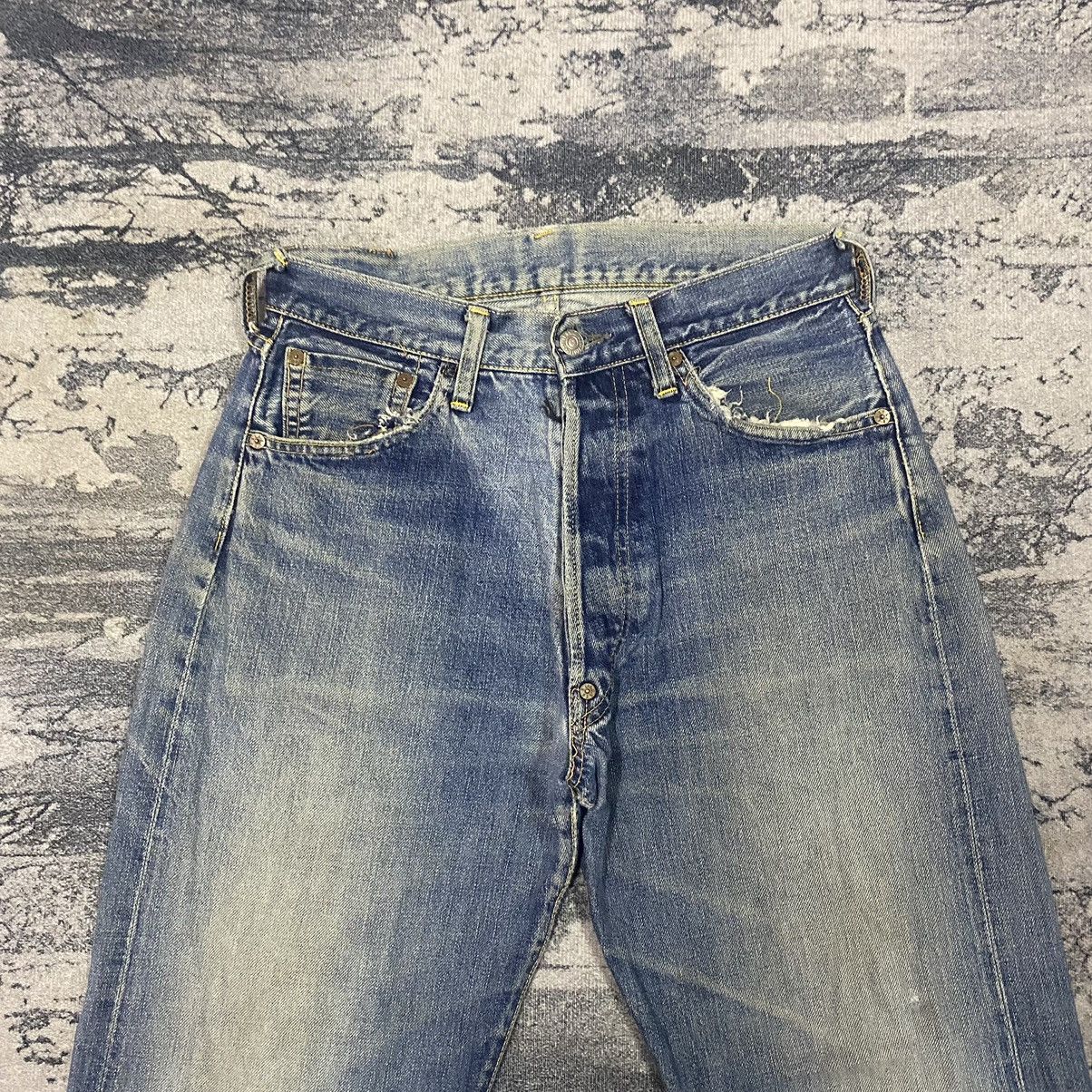 Evisu × Japanese Brand × Vintage Selvedge🔥 Vintage Evisu Selvedge Ripped Distressed Jeans Size US 28 / EU 44 - 2 Thumbnail