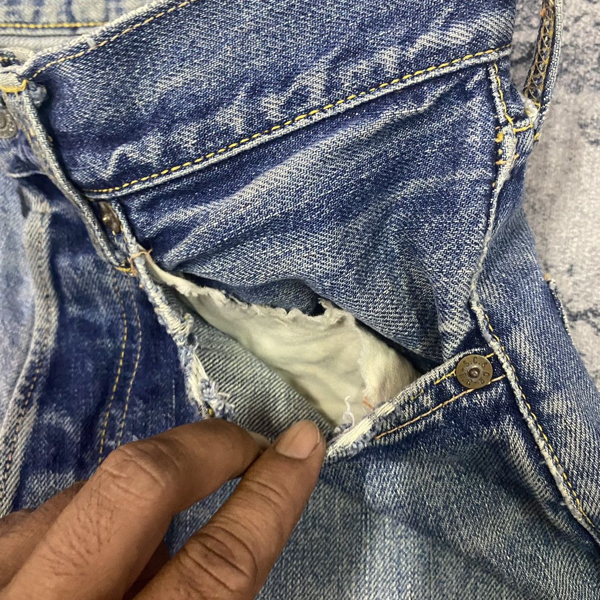 Evisu × Japanese Brand × Vintage Selvedge🔥 Vintage Evisu Selvedge Ripped Distressed Jeans Size US 28 / EU 44 - 5 Thumbnail
