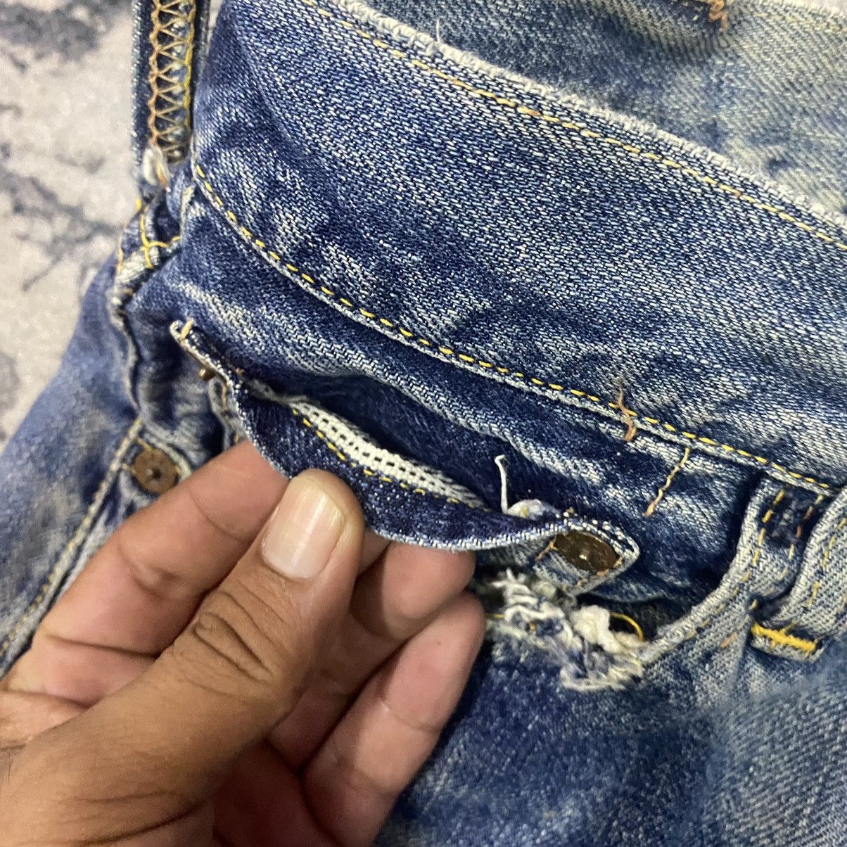 Evisu × Japanese Brand × Vintage Selvedge🔥 Vintage Evisu Selvedge Ripped Distressed Jeans Size US 28 / EU 44 - 8 Thumbnail