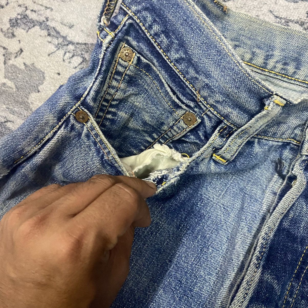 Evisu × Japanese Brand × Vintage Selvedge🔥 Vintage Evisu Selvedge Ripped Distressed Jeans Size US 28 / EU 44 - 6 Thumbnail