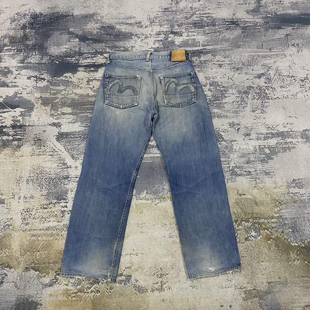 Evisu × Japanese Brand × Vintage Selvedge🔥 Vintage Evisu Selvedge Ripped Distressed Jeans Size US 28 / EU 44 - 10 Thumbnail