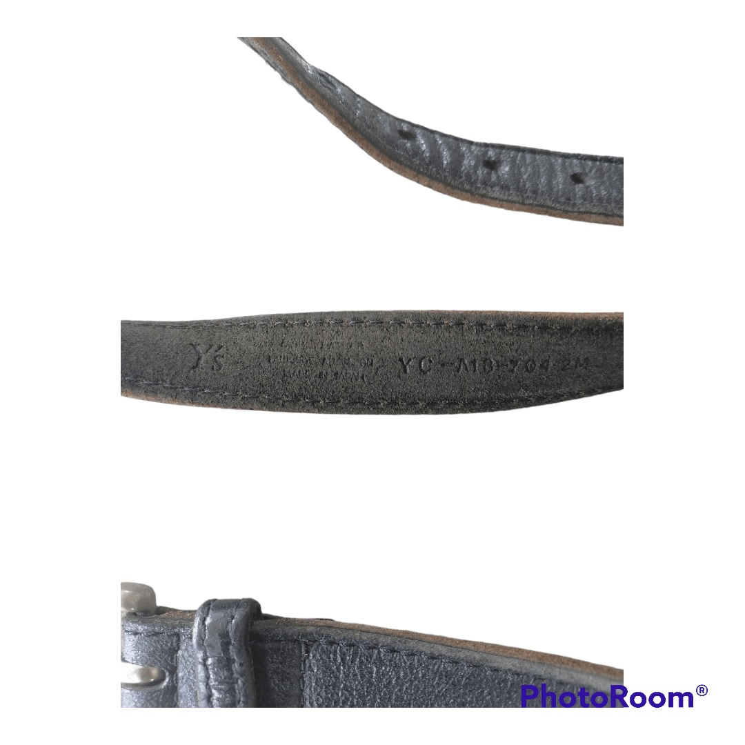 Y's × Y's for Men × Yohji Yamamoto Y's Yohji Yamamoto Black Leather Belts Size ONE SIZE - 3 Thumbnail