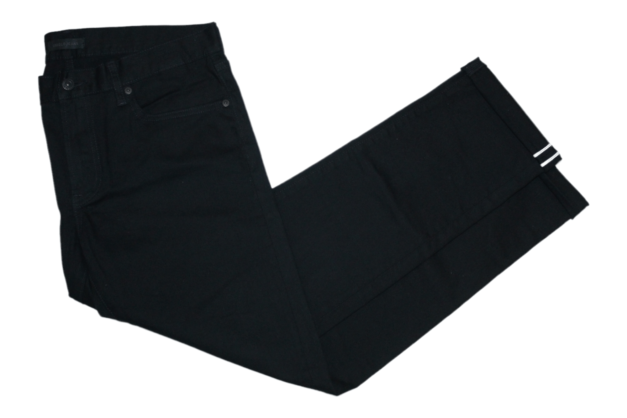 UniQlo Selvedge Denim Cropped Slim Straight Low Rise Jeans