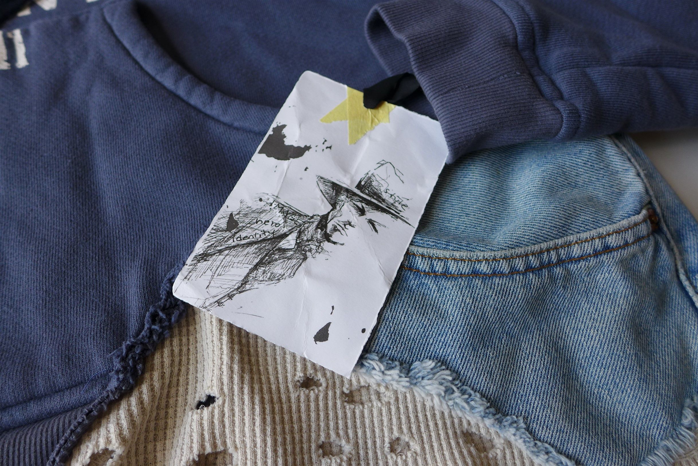Greg Lauren Greg Lauren GL Vintage Hoodie - Blue Cotton Size US M / EU 48-50 / 2 - 7 Thumbnail