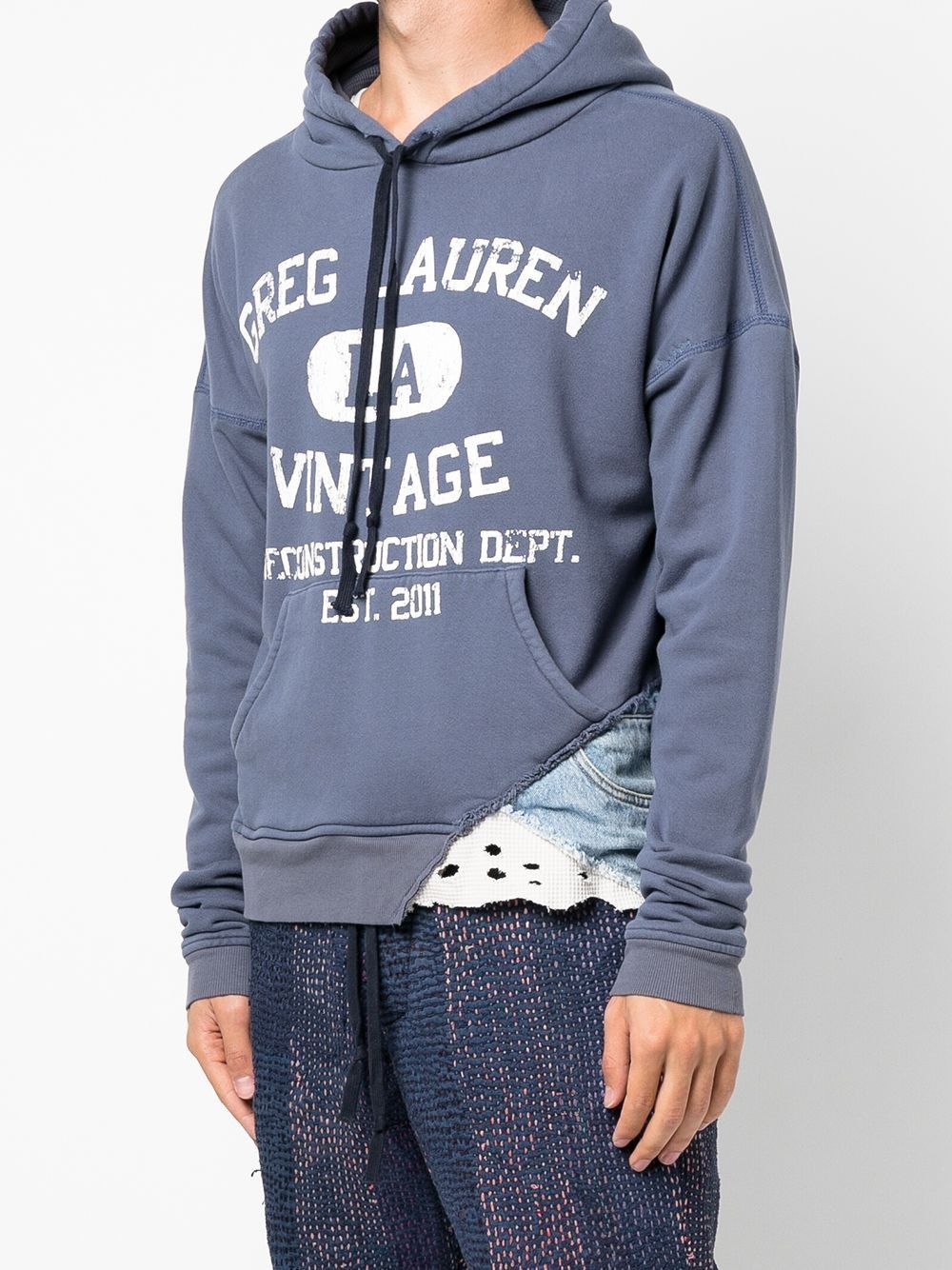 Greg Lauren Greg Lauren GL Vintage Hoodie - Blue Cotton Size US L / EU 52-54 / 3 - 11 Thumbnail