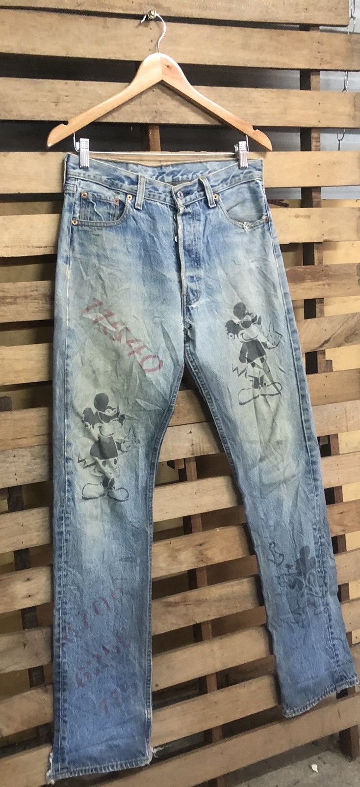 Levi's Rare Limited Edition 1997 Levi’s X Mickey Mouse Distressed Size US 31 - 3 Thumbnail