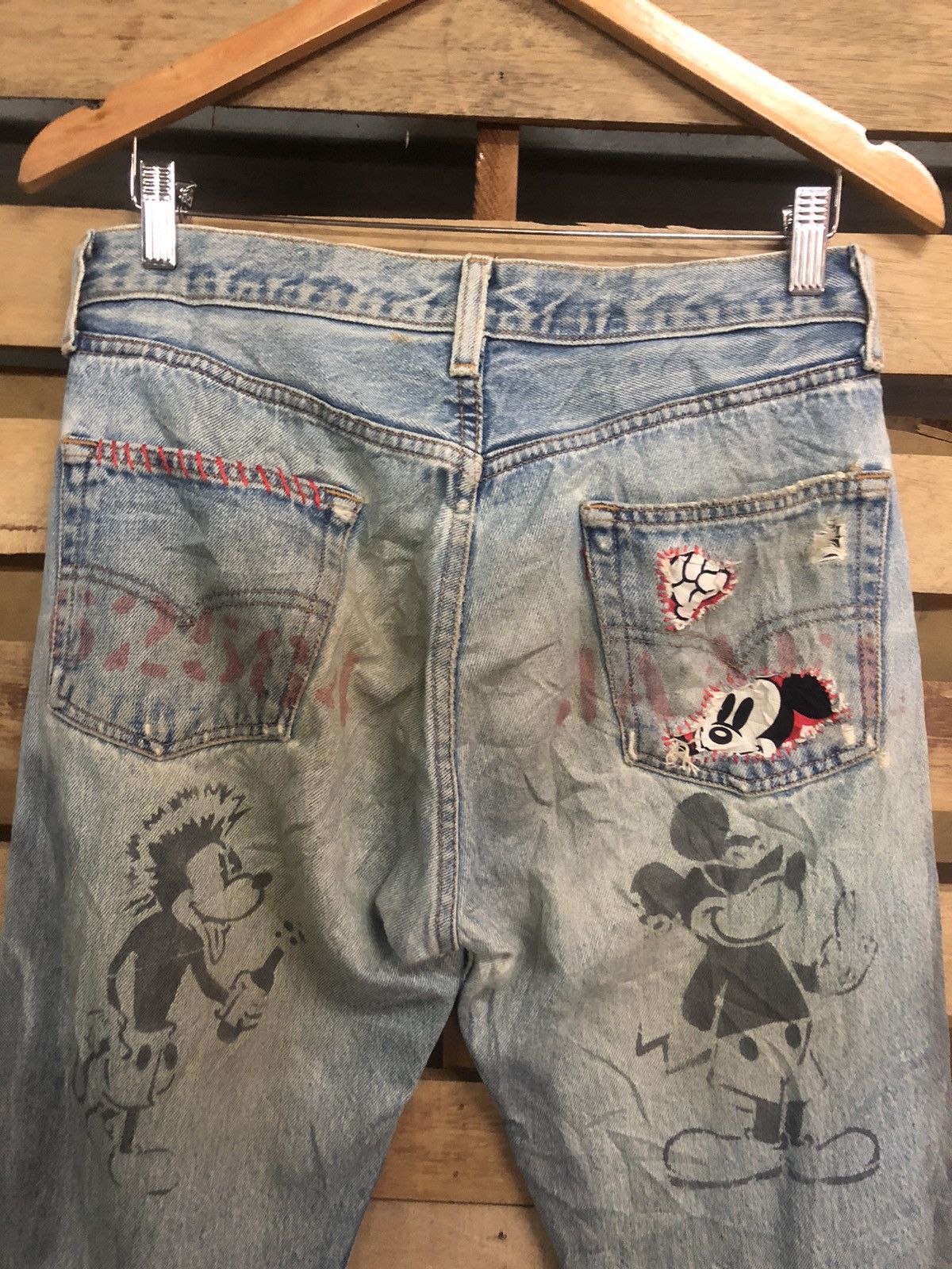 Levi's Rare Limited Edition 1997 Levi’s X Mickey Mouse Distressed Size US 31 - 5 Thumbnail