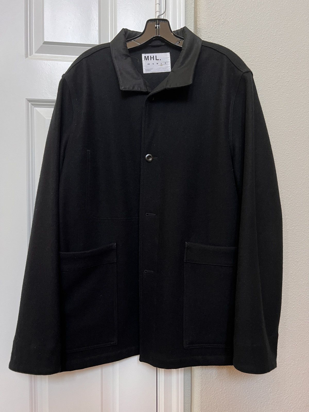 image of Margaret Howell Mhl Melton Wool Jacket in Black, Men's (Size Large)