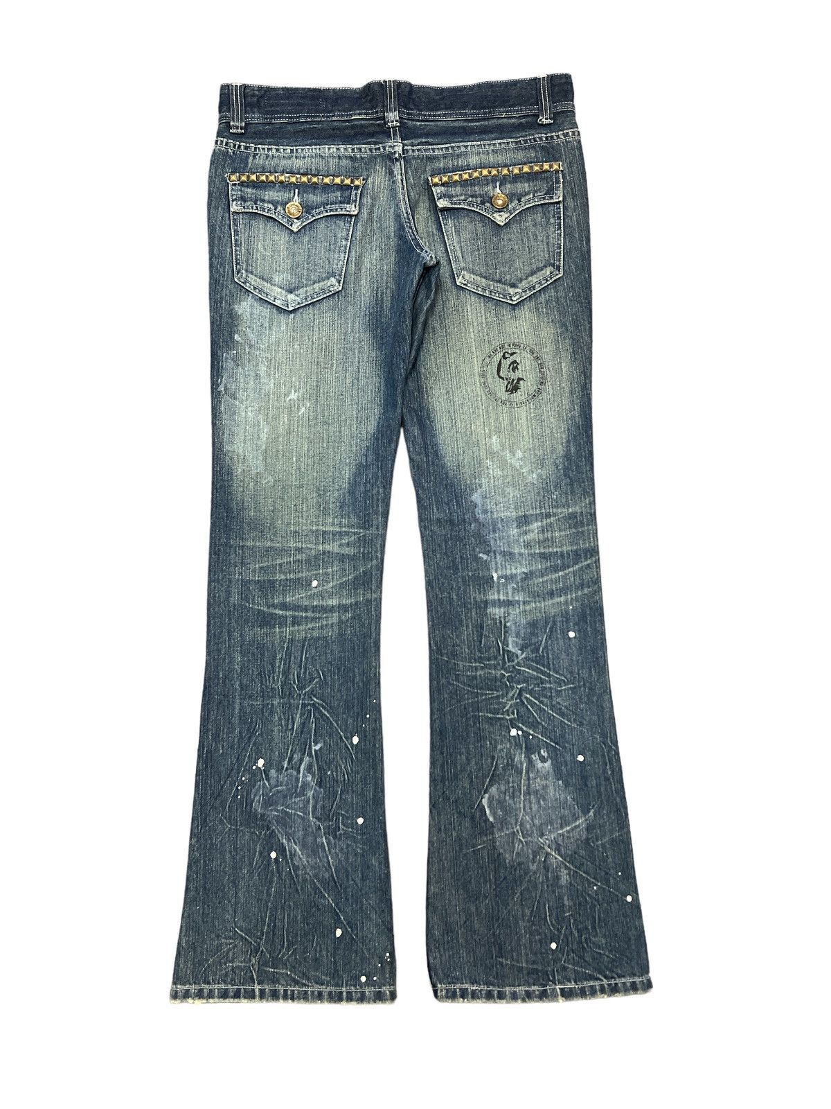 Japanese Brand × Vintage FLARED💥AGATE LABEL STUDED DENIM PANT Size US 34 / EU 50 - 6 Thumbnail