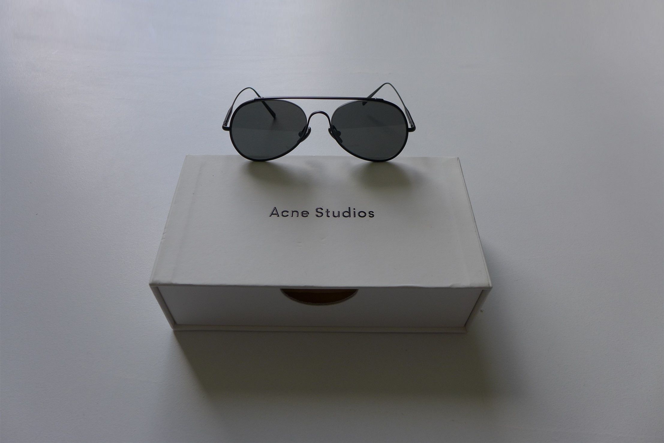 Acne Studios Acne Studios SS16 Spitfire Aviator Sunglasses - Black Size ONE SIZE - 2 Thumbnail