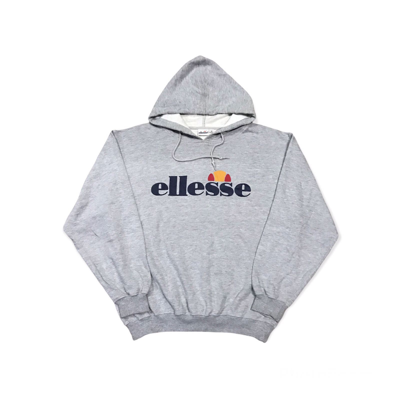 image of Vintage Ellesse Spell Out Pullover Hoodie in Grey, Men's (Size Medium)