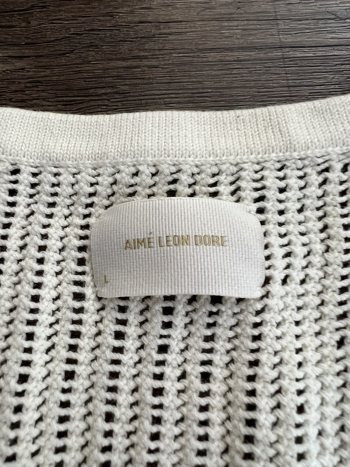 Aime Leon Dore Mesh Knit Tank Top Cream Size US L / EU 52-54 / 3 - 4 Thumbnail