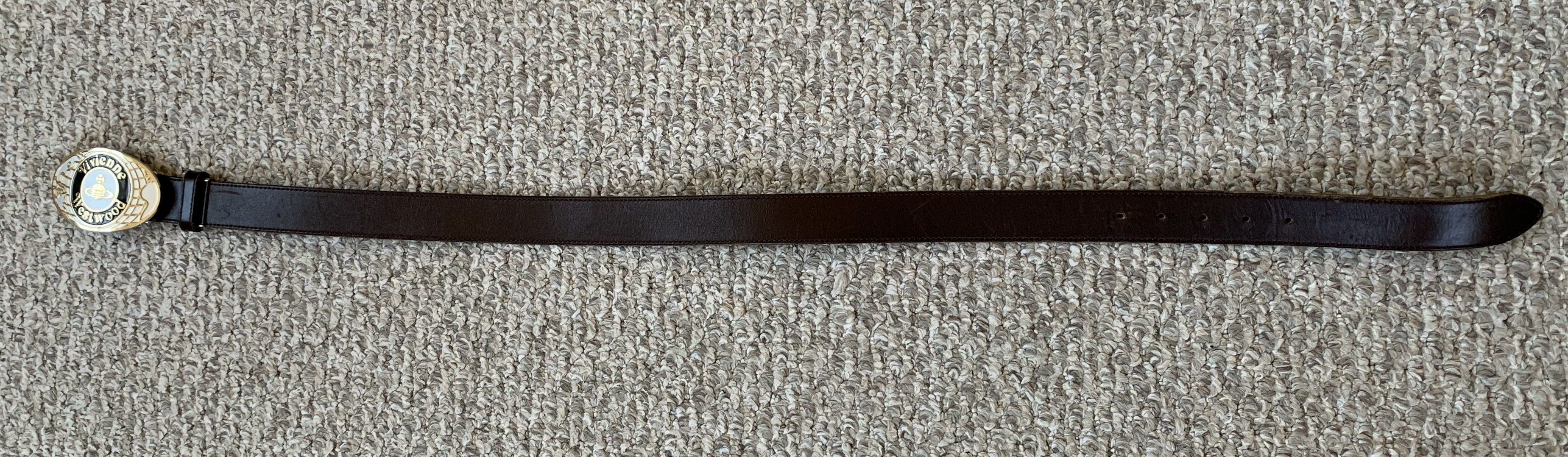 Vivienne Westwood Vivienne Westwood Spellout Orb Logo Leather Belt Size 28 - 9 Thumbnail