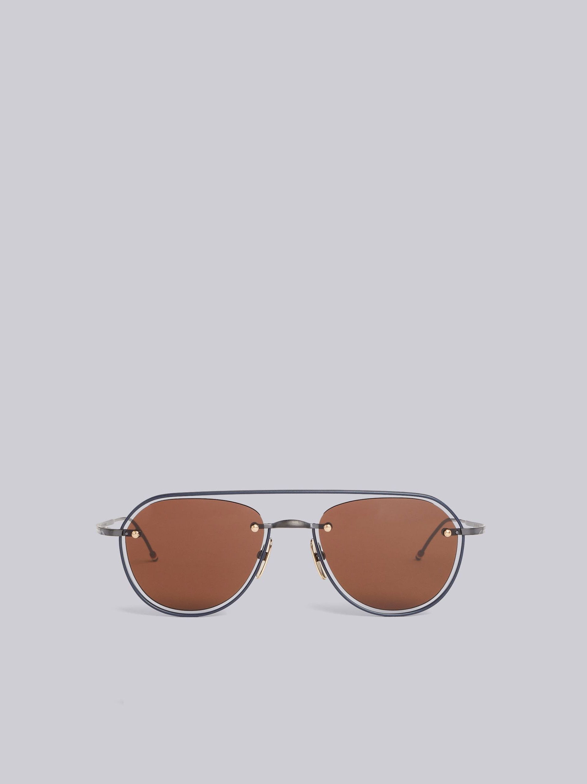 Thom Browne Thom Browne TBS112 Aviator Sunglasses - Black Iron. Size ONE SIZE - 1 Thumbnail