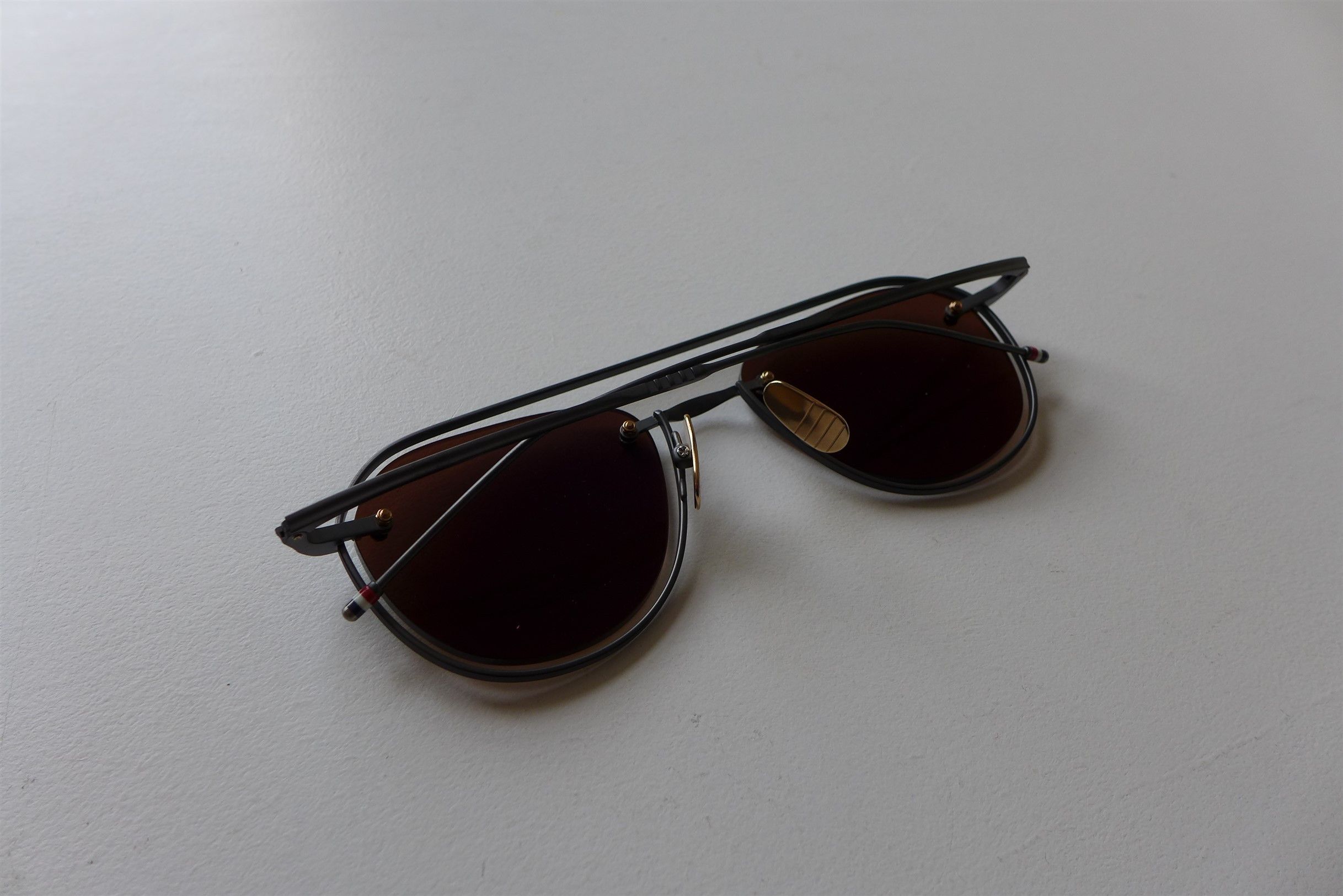 Thom Browne Thom Browne TBS112 Aviator Sunglasses - Black Iron. Size ONE SIZE - 9 Thumbnail