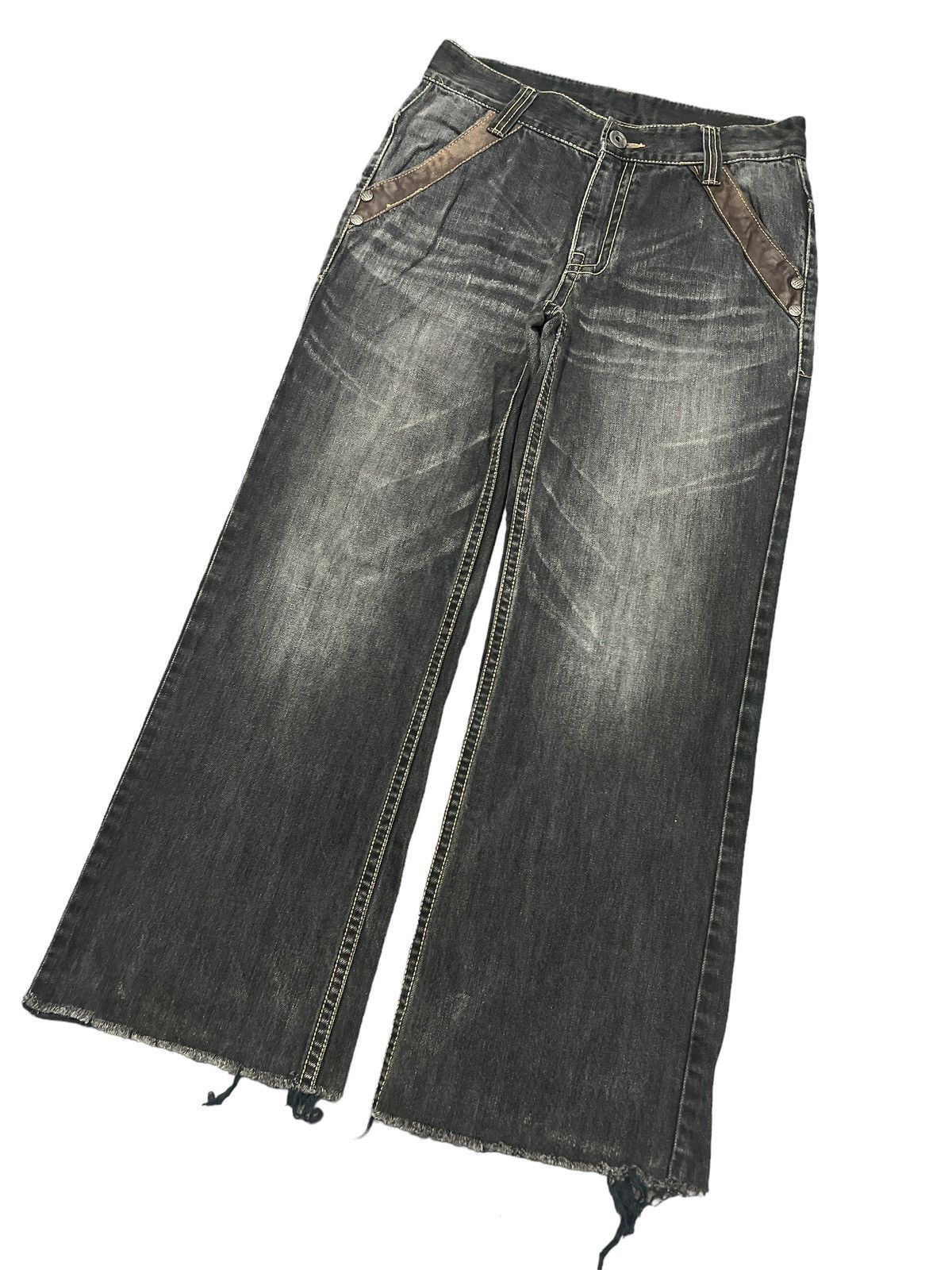 Japanese Brand BAGGY💥 GNJ BRAND BLACK FADED DISTRESSED DENIM PANT Size US 30 / EU 46 - 5 Thumbnail