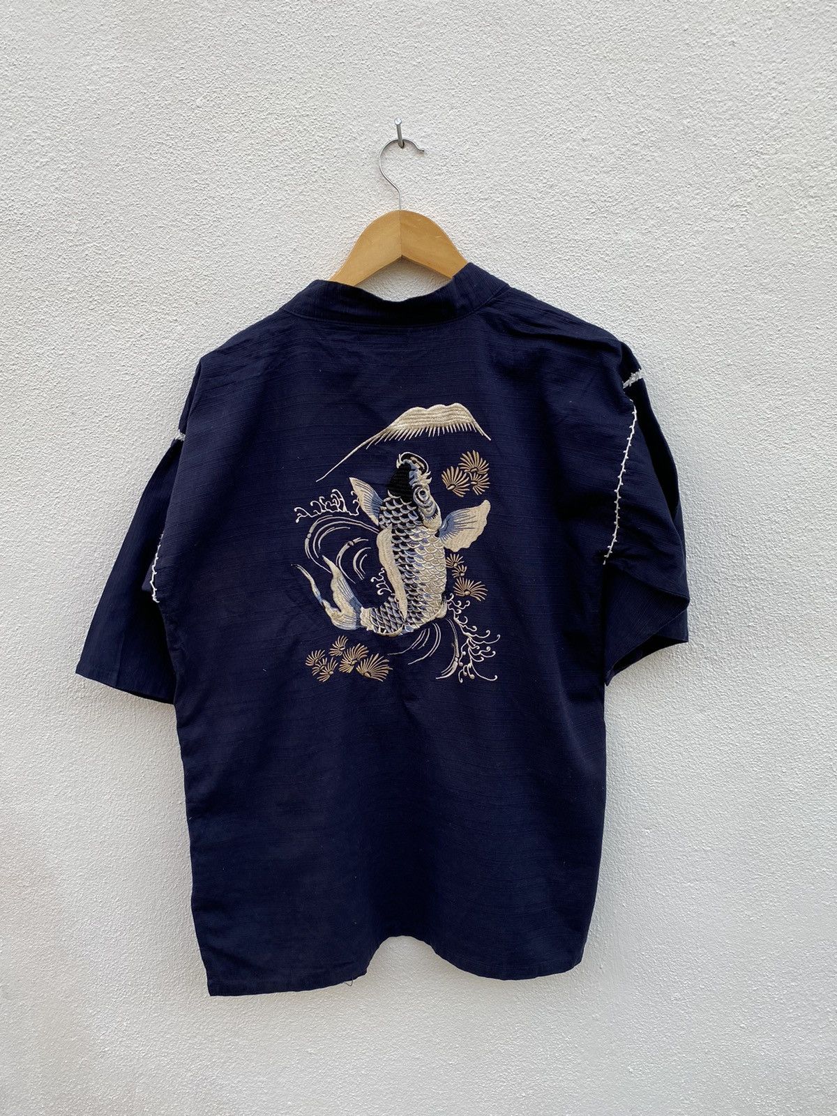 Japanese Brand Vintage Japanese tradition X kimono koi fish embroidery Size US L / EU 52-54 / 3 - 2 Thumbnail