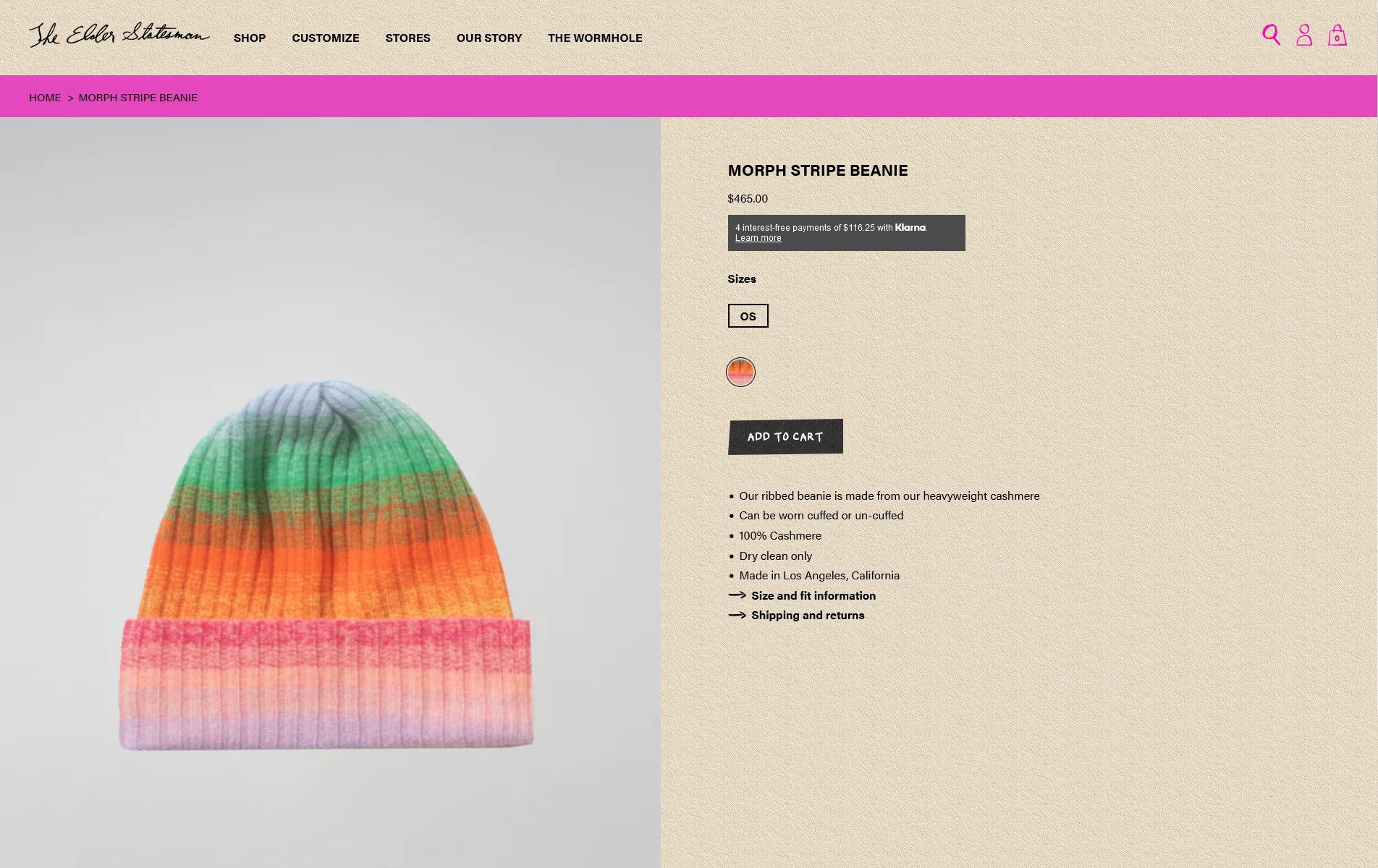 The Elder Statesman The Elder Statesman Morphed Cashmere Beanie Size ONE SIZE - 11 Thumbnail