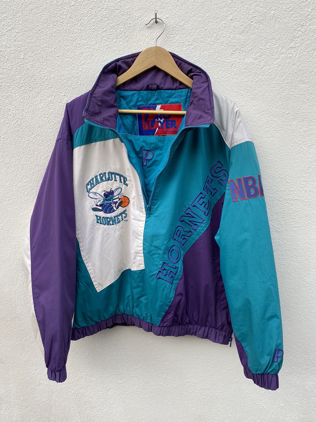 NBA × Pro Player × Vintage Rare Vintage Charlotte Hornets NBA Pro player jacket Size US L / EU 52-54 / 3 - 3 Thumbnail